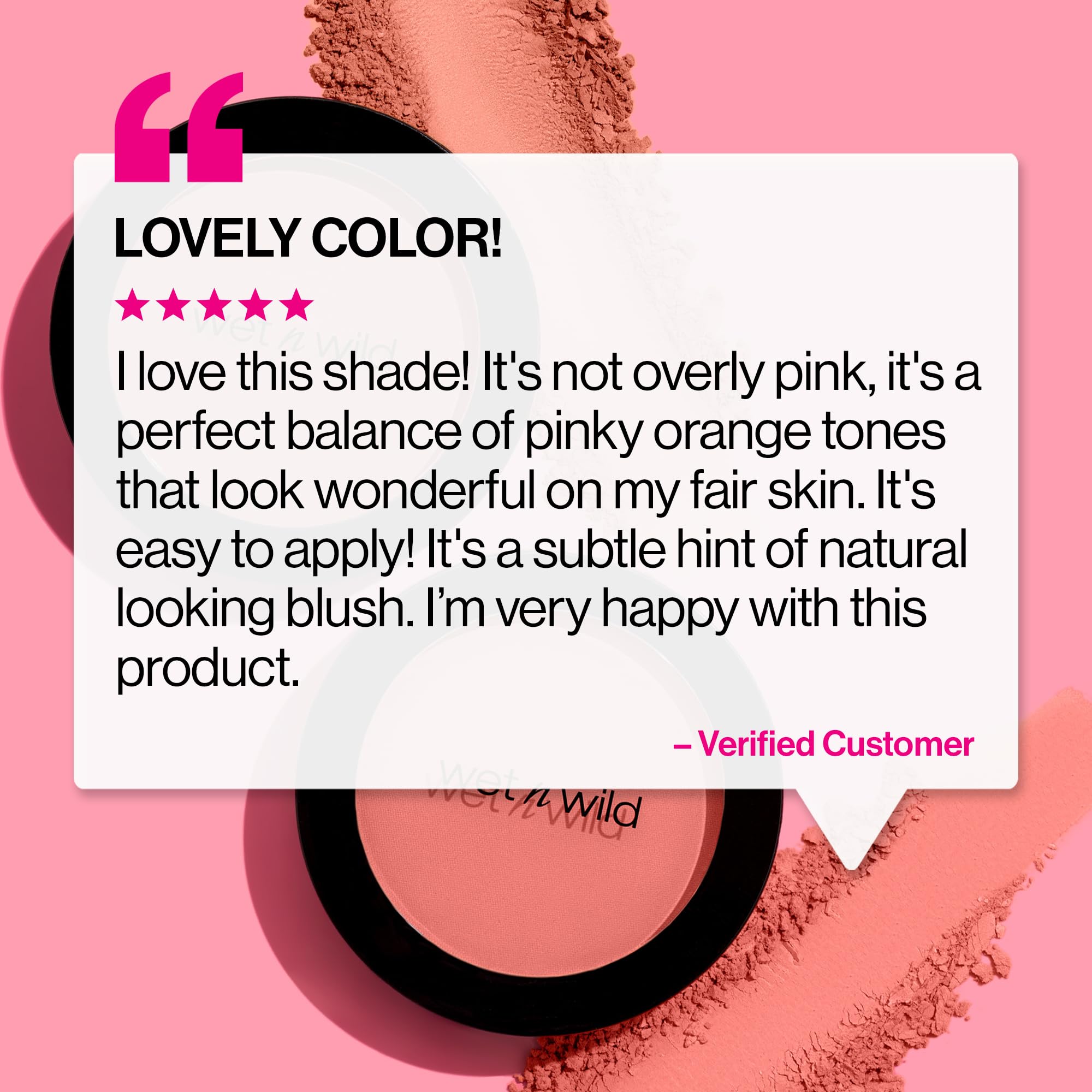 wet n wild Color Icon Blush, Effortless Matte Natural Sheer Glow & Seamless Blend, Luxuriously Infused Smooth Jojoba Oil, Cruelty-Free & Vegan - Pinch Me Pink