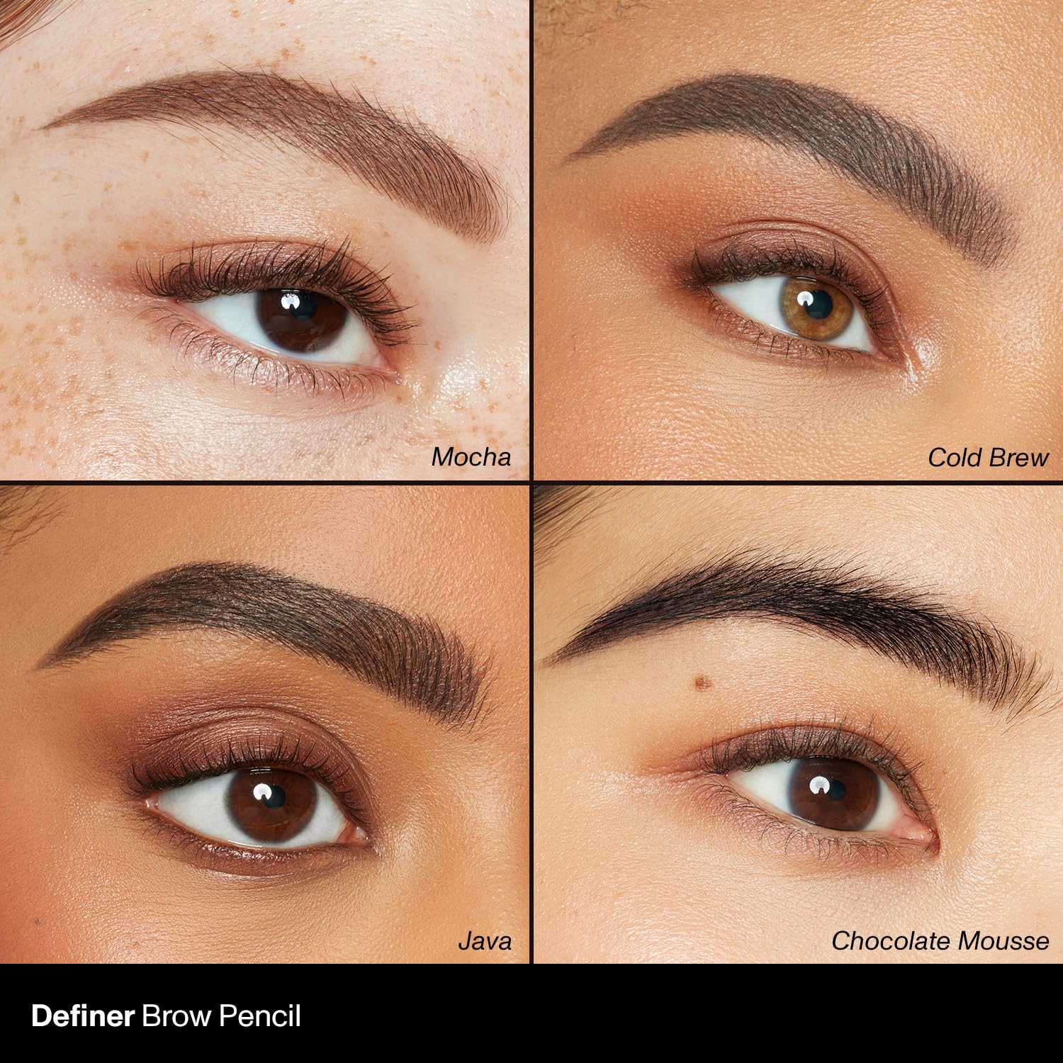 Morphe Definer Dual-Ended Brow Pencil & Spoolie - Eyebrow Pencil with Precision Slanted Tip for Shaping, Defining & Filling - Smooth, No-Tug Formula - Java (0.003 oz)