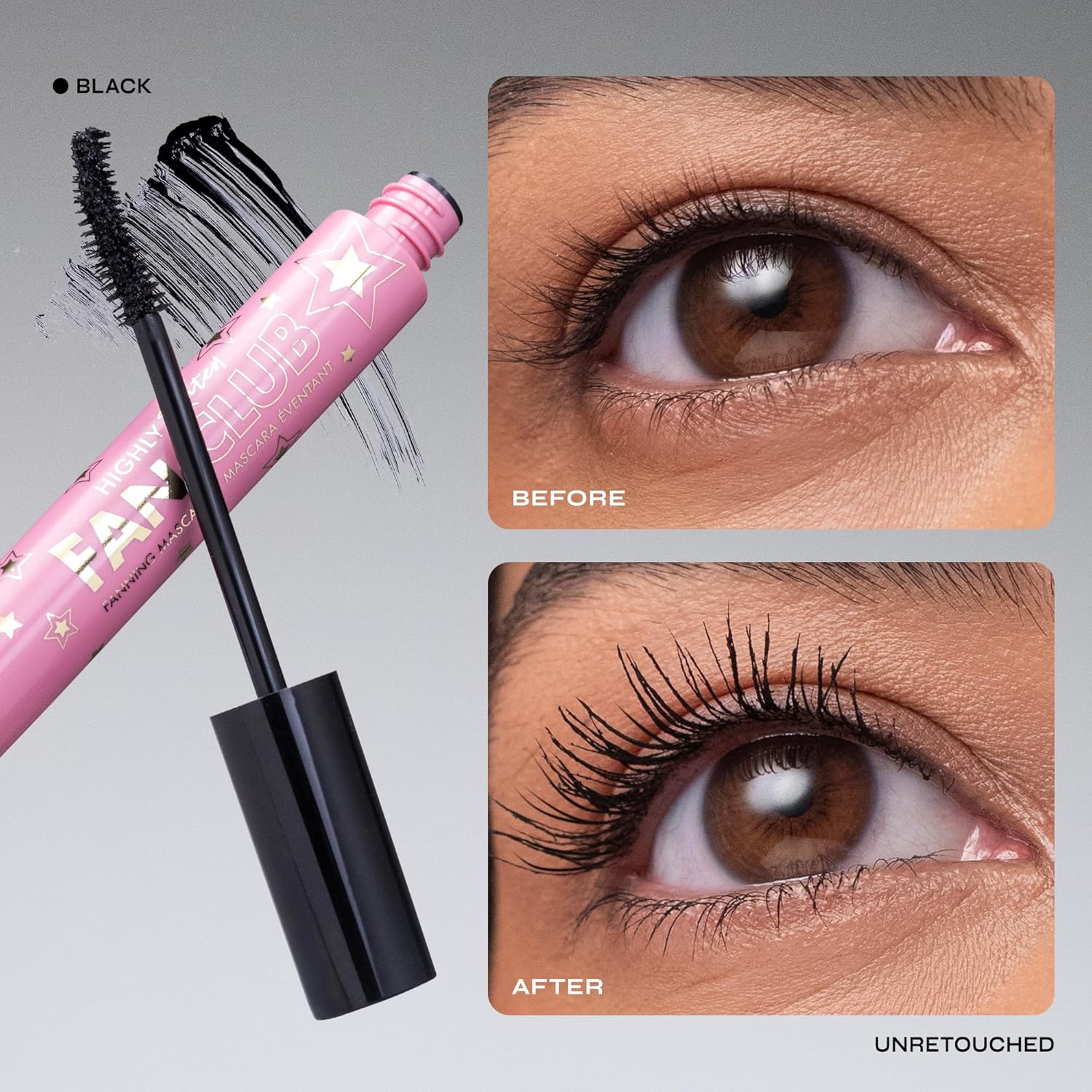 Milani Highly Rated Fan Club Fanning Mascara – Dramatic Length, Volume & Lift – Up to 24HR Wear, Black