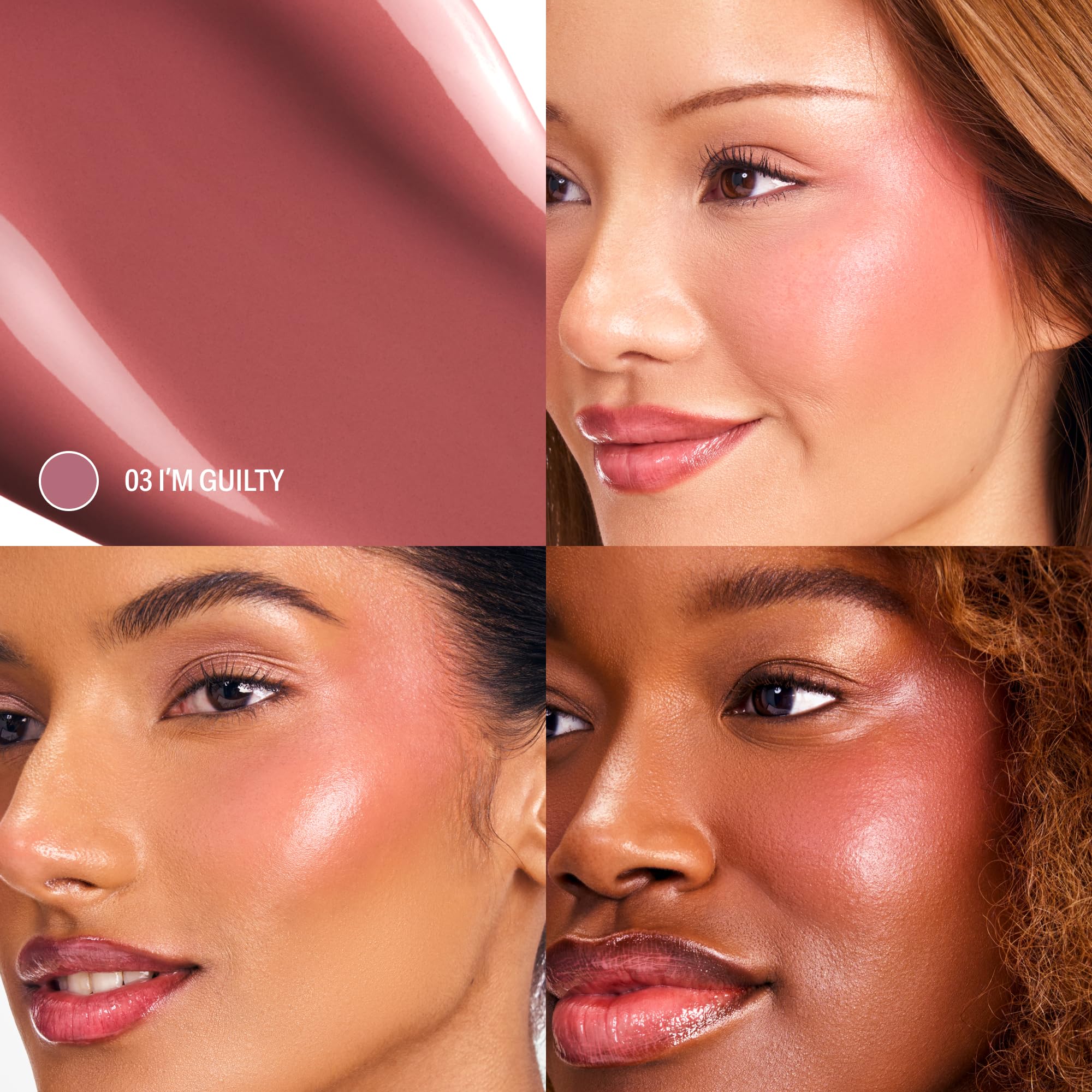 Sacheu Cheek STAY-N Liquid Blush for Cheeks — High Pigment, Buildable, Lightweight Cream Blush for Dewy & Radiant Flushed Cheeks — Long-lasting & Cruelty Free, I'm Guilty