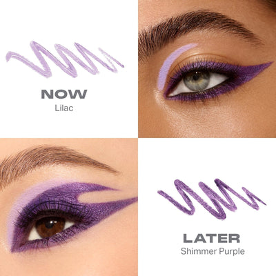 Morphe Bi-Liner Dual-Ended Gel Eyeliner Pencil - Matte & Metallic Eye Liner Duo with Long Lasting Waterproof Color for Precise and Smoked Eye Makeup Looks - Now or Later (0.04 oz)