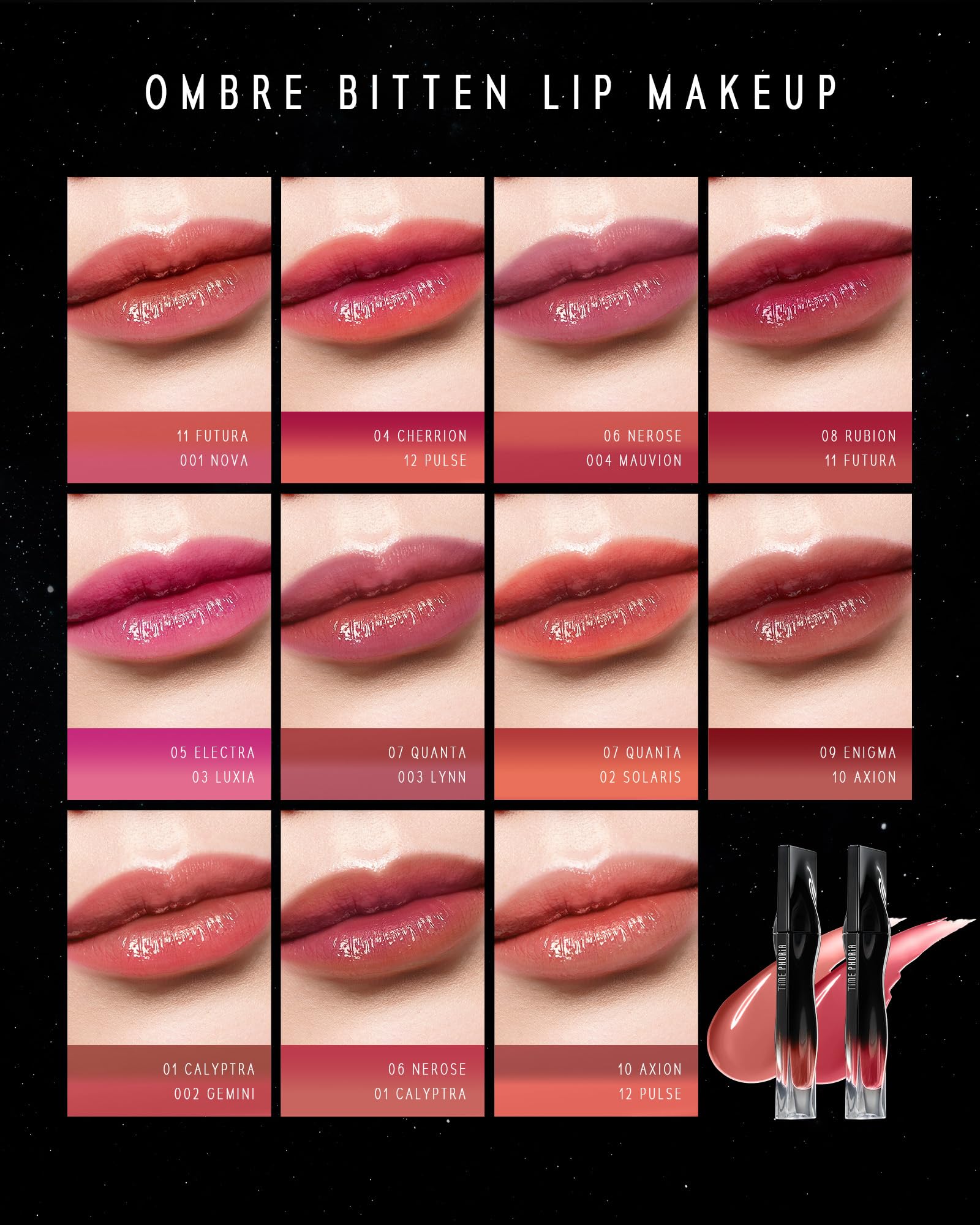 TIMEPHORIA Stellar Dust Lip Stain 11 Futura, Transfer-Proof &Smudgeproof Lip Gloss, Rose Brown Tinted Glossy Finish, High-Pigment Vibrant Color, Hydrating Lightweight Long-Lasting Lip Makeup for Women
