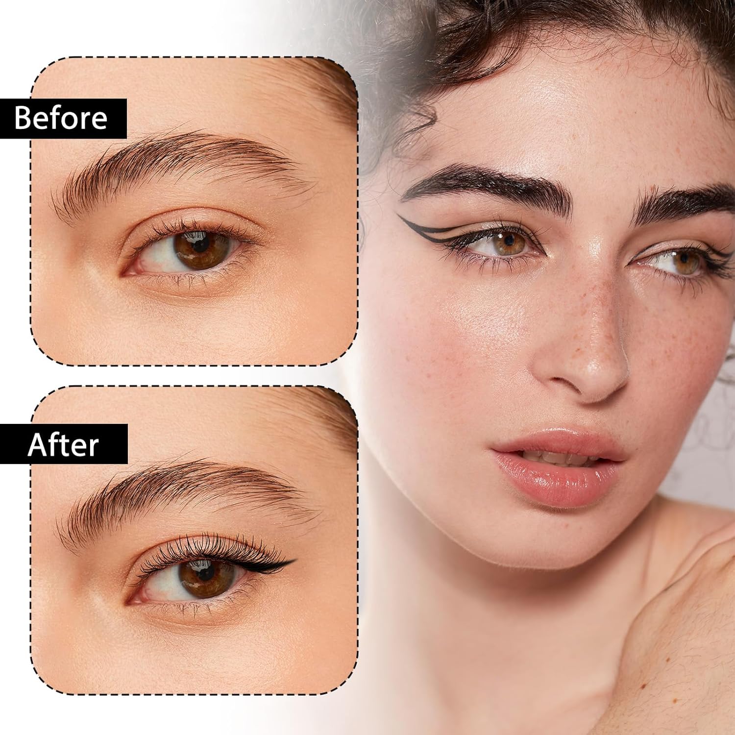 5 Pcs Eyeliner Brush Set, Fine Angled Makeup Brushes Ultra Thin Flat Eyeliner Concealer Brushes Eyebrow Angled Brush Beauty Cosmetic Tool Precision Makeup Application for Eye liner Eye brow