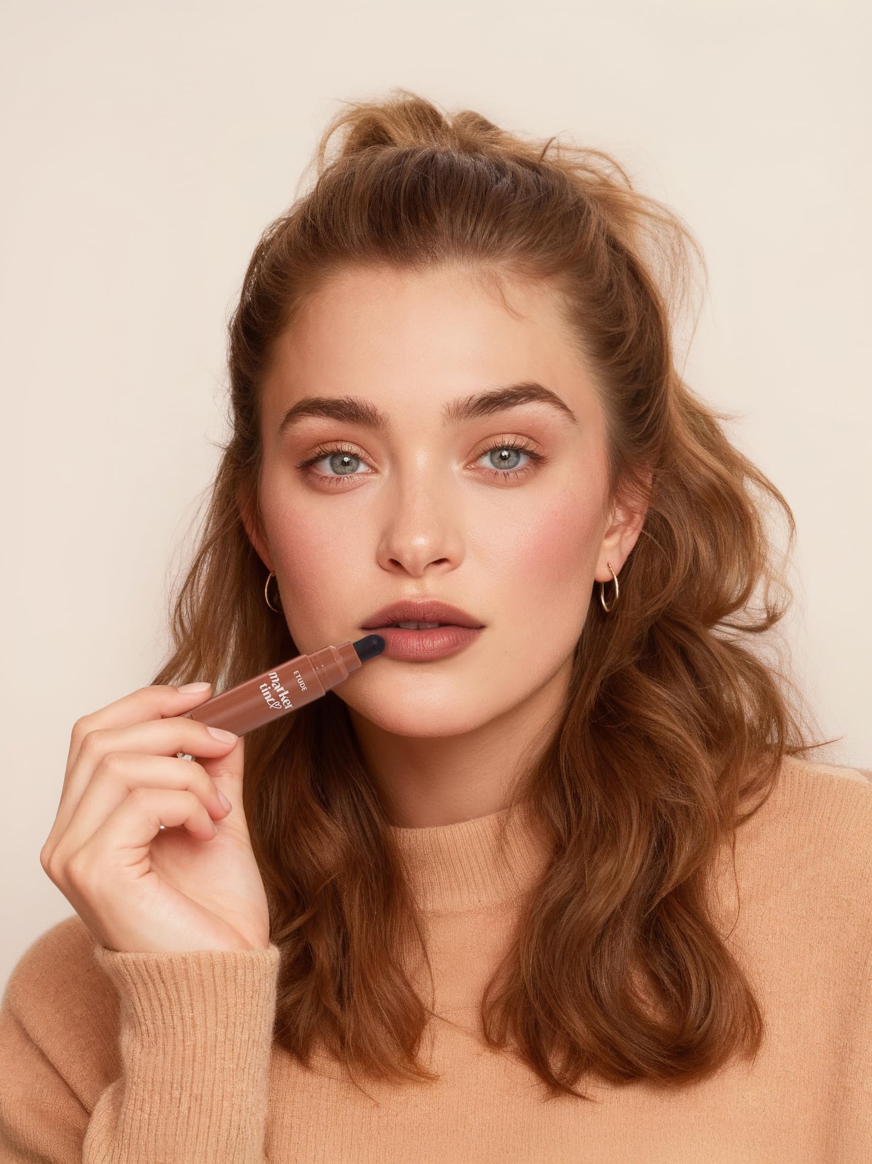 ETUDE Dear Darling Marker Tint #10 Sweet Cinnamon | Hydrating & Long Lasting Lip Stain | High Pigmented Lip Maker with Easy Drawing Tip | Korean Daily Lip Tint, Korean Makeup, Kbeauty