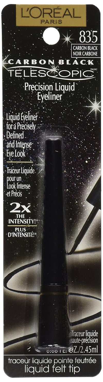 L'Oreal Paris Telescopic Precision Liquid Eyeliner, Carbon Black, 0.08 Oz