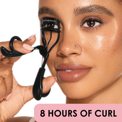 JAPONESQUE Pro Performance Eyelash Curler for Almond, Monolid or Hooded Eyes, Eye Lash Curler Delivers Sweeping Lash Volume & Eye Opening C Curl, Ergonomic Precision-Crafted Pivot Design