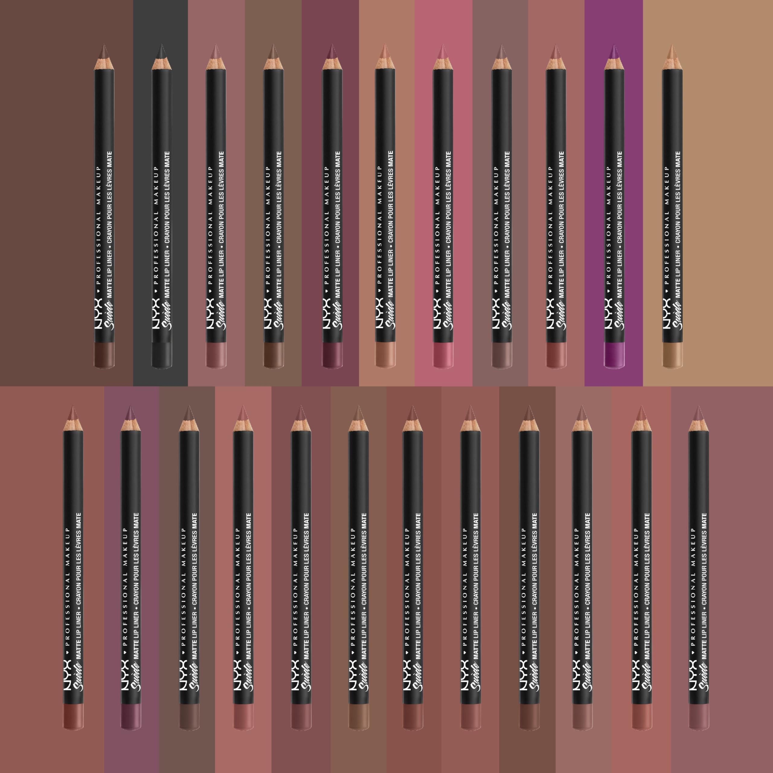 NYX PROFESSIONAL MAKEUP Suede Matte Lip Liner, Velvety-Smooth, Long-Lasting Formula For A Defined Lip Makeup Look - Los Angeles (Brown)