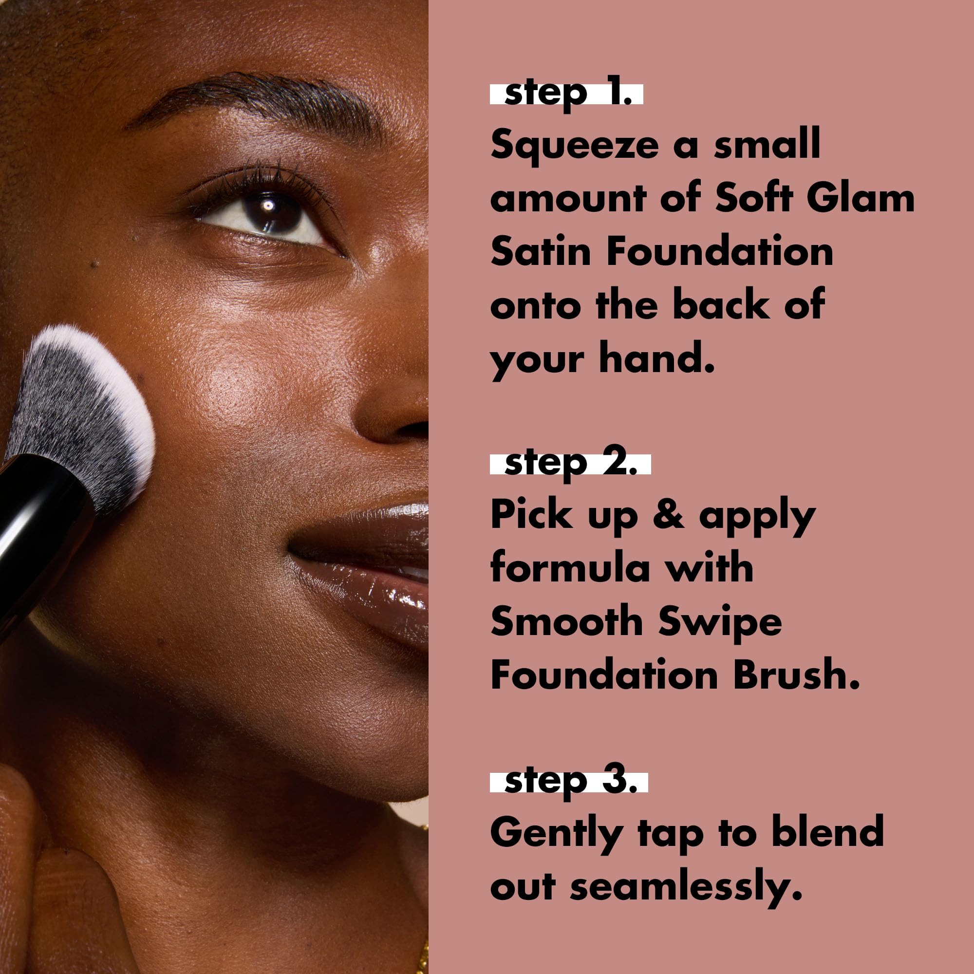 e.l.f. Smooth Swipe Foundation Brush, Face Makeup Brush For A Natural-Looking Finish, For Liquid & Cream Formulas, Vegan & Cruelty-Free