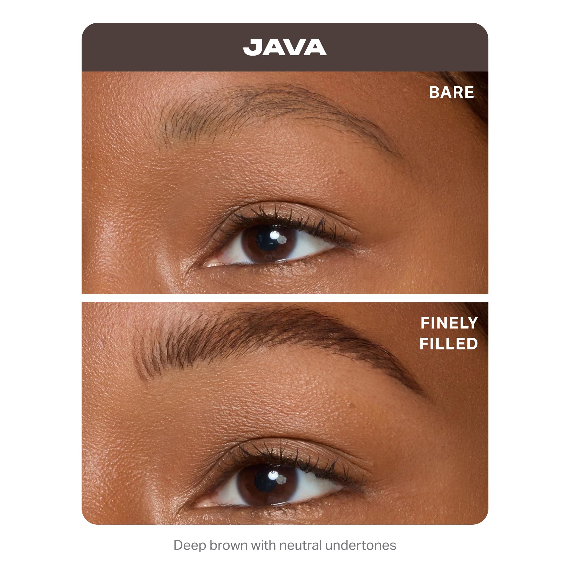 Morphe Nano Brow Pencil - Ultrafine Eyebrow Pencil for Hairlike Strokes - Precision Eye Makeup with Spoolie Brush for Natural Definition and Long-Lasting Wear - Java (0.001 oz)