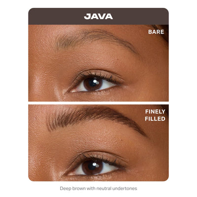 Morphe Nano Brow Pencil - Ultrafine Eyebrow Pencil for Hairlike Strokes - Precision Eye Makeup with Spoolie Brush for Natural Definition and Long-Lasting Wear - Java (0.001 oz)