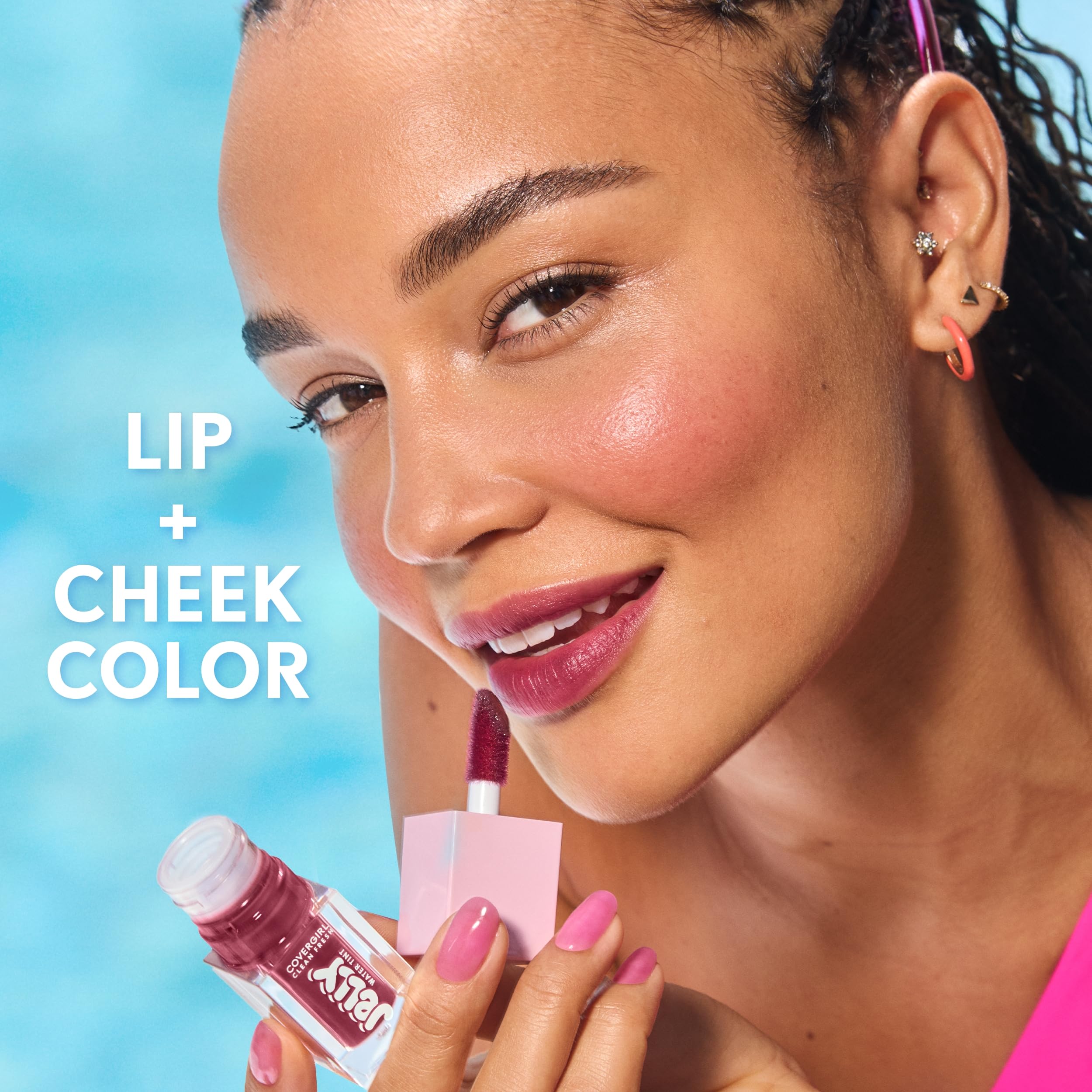 COVERGIRL Clean Fresh Jelly Water Tint, Lip & Cheek Tint, Transfer-Proof, Hydrating - 50 Mulberry Melts (Mahogany)