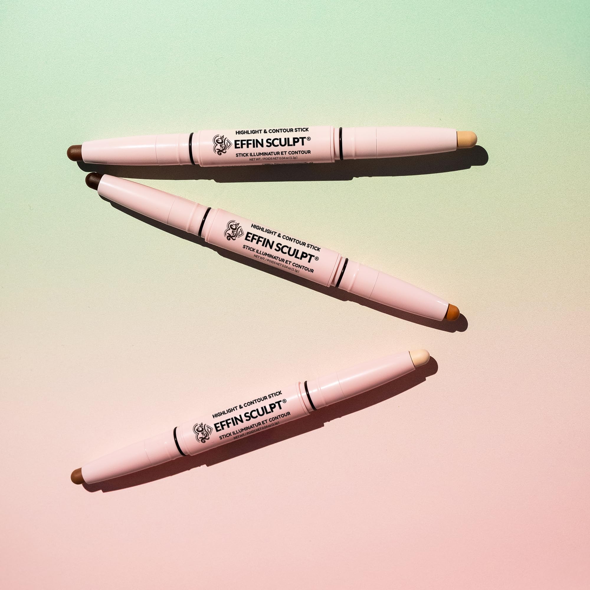 KimChiChic Beauty Effn Sculpt Dual-Ended Highlight & Contour Stick, Creamy & Blendable Formula with Mango Seed Butter, Vitamin E & Sweet Almond Oil, Cruelty-Free, Light
