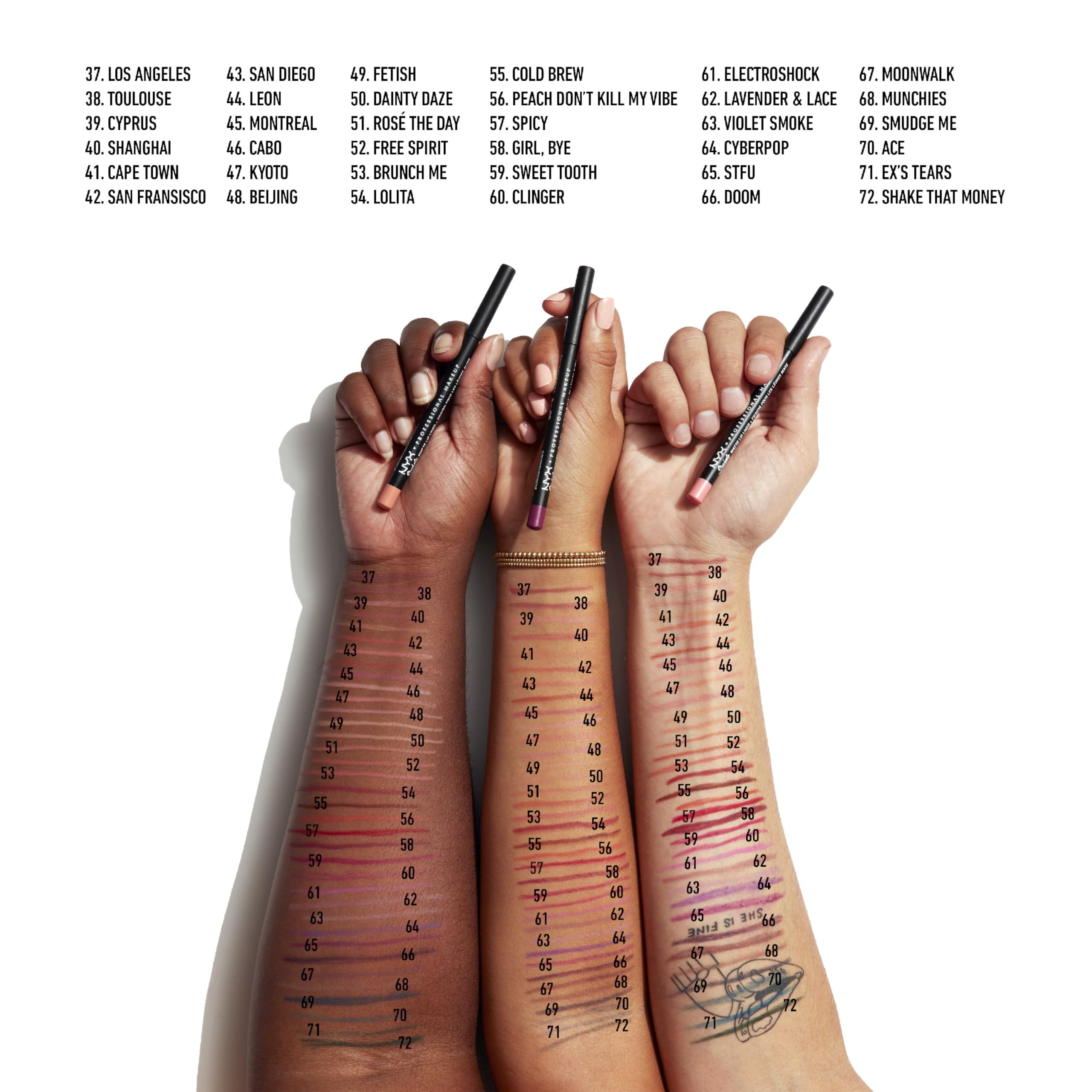 NYX PROFESSIONAL MAKEUP Suede Matte Lip Liner, Velvety-Smooth, Long-Lasting Formula For A Defined Lip Makeup Look - Los Angeles (Brown)