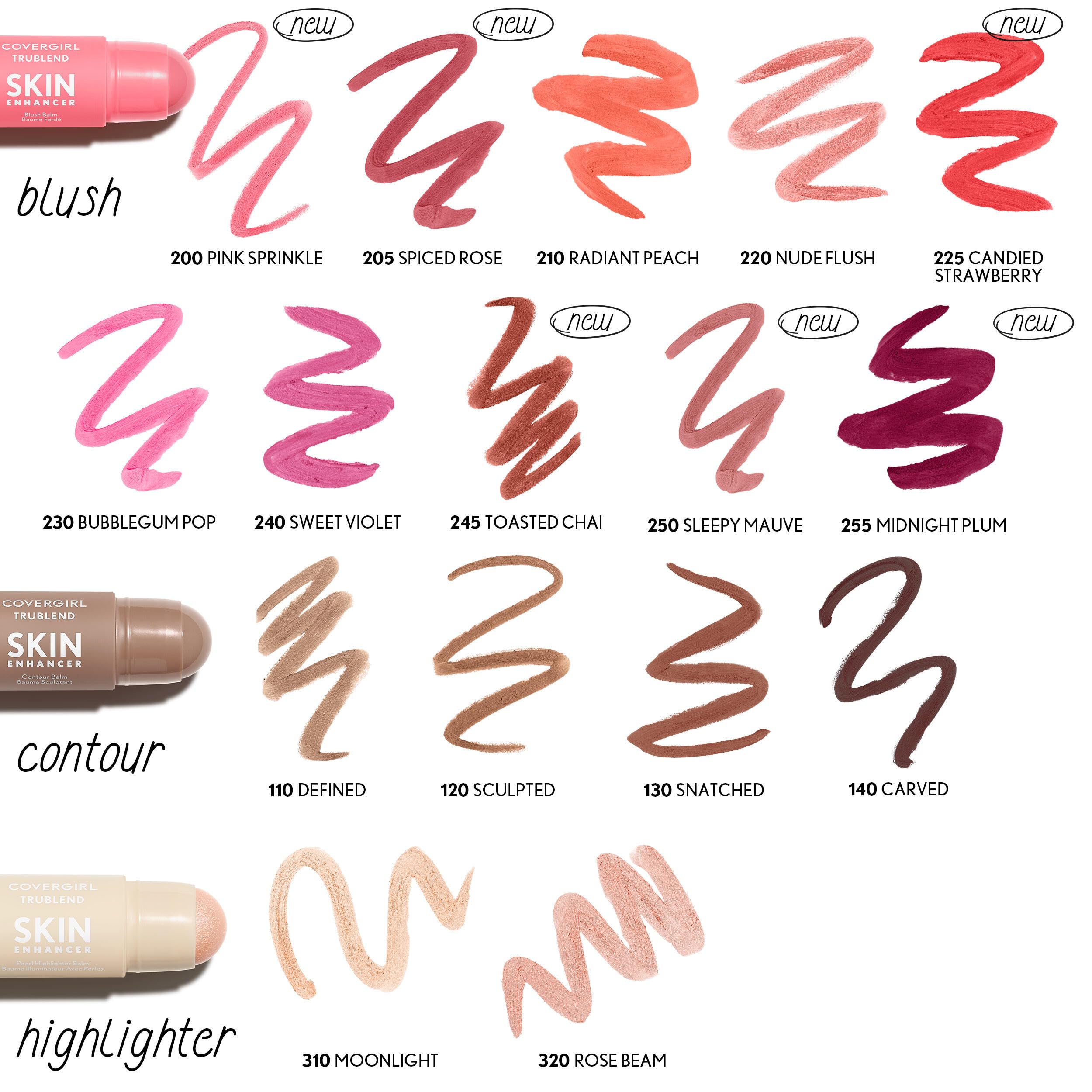 COVERGIRL Trublend Skin Enhancer Blush Balm Stick, Vegan Formula, Easy to Use, Glides on Effortlessly, Non-Greasy, Doesn't Crease - 250 Sleepy Mauve (Bright, Cool Mauve)
