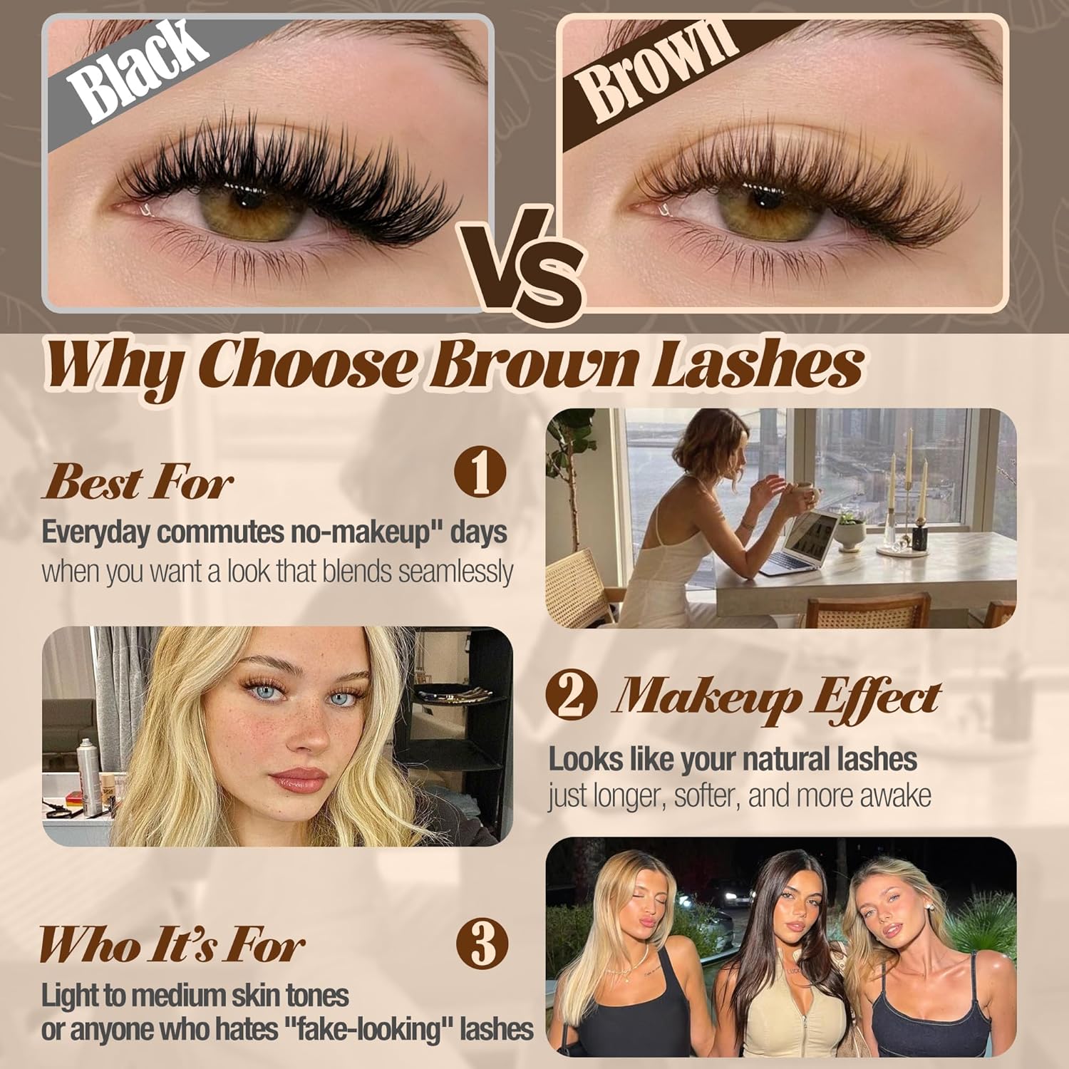 Brown Lash Clusters Wispy Eyelash Clusters Natural Cluster Eyelash Extensions C Curly Lashes Clusters Dark Brown Individual Lashes by Lanflower