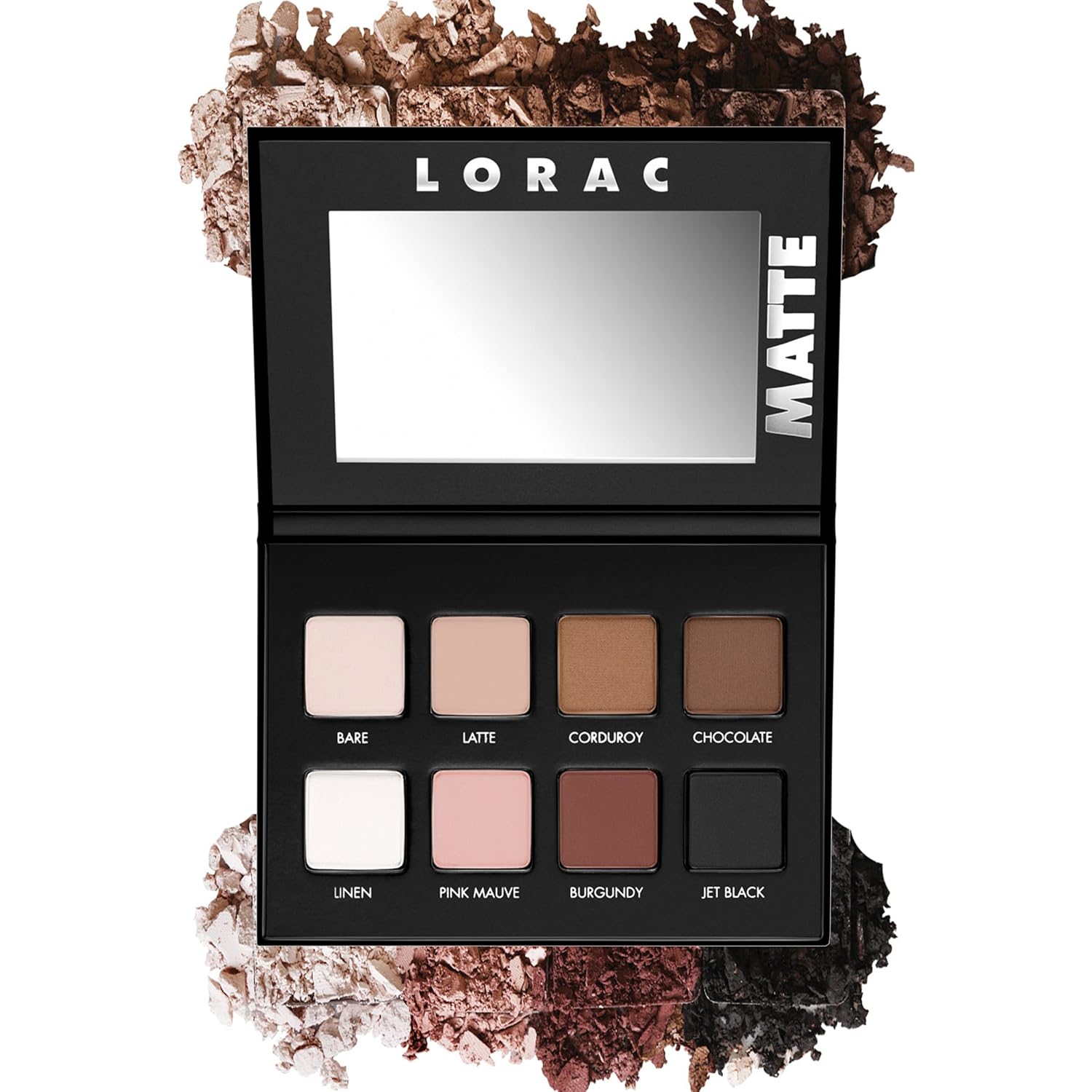 LORAC PRO Matte & Shimmer Eyeshadow Palette, Metallic High Pigmented, Mirror Compact