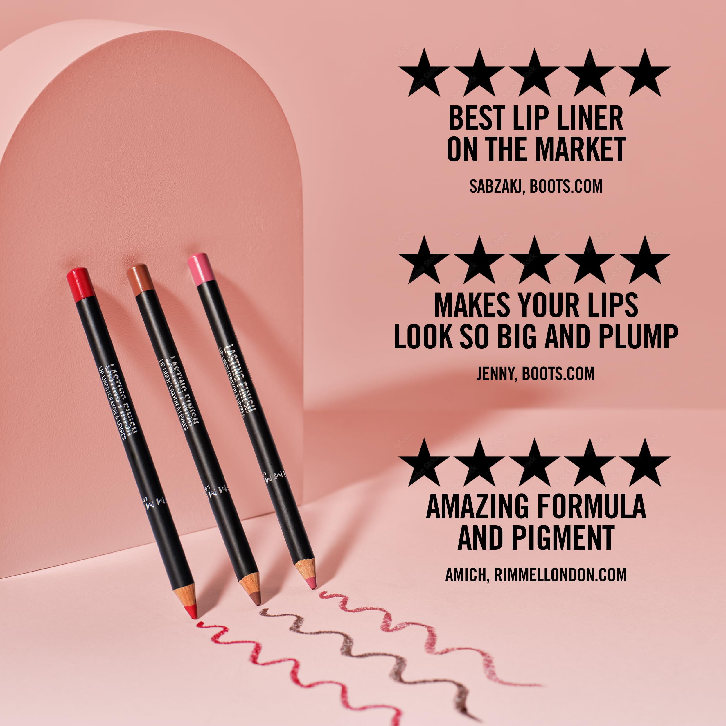 Rimmel Lasting Finish 8HR Soft Lip Liner Pencil - Vibrant, Blendable Formula to Lock Lipstick in Place for 8 Hours - 505 Red Dynamite, .04oz