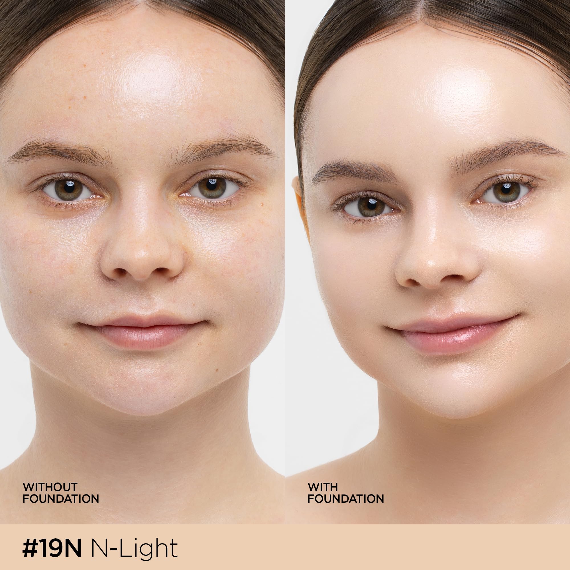 JUNG SAEM MOOL Essential Skin Nuder Cushion | Natural Finish, Buildable Coverage Cushion Foundation by Korean Makeup Artist (Mini, 0.17 Fl Oz), 19N N-Light