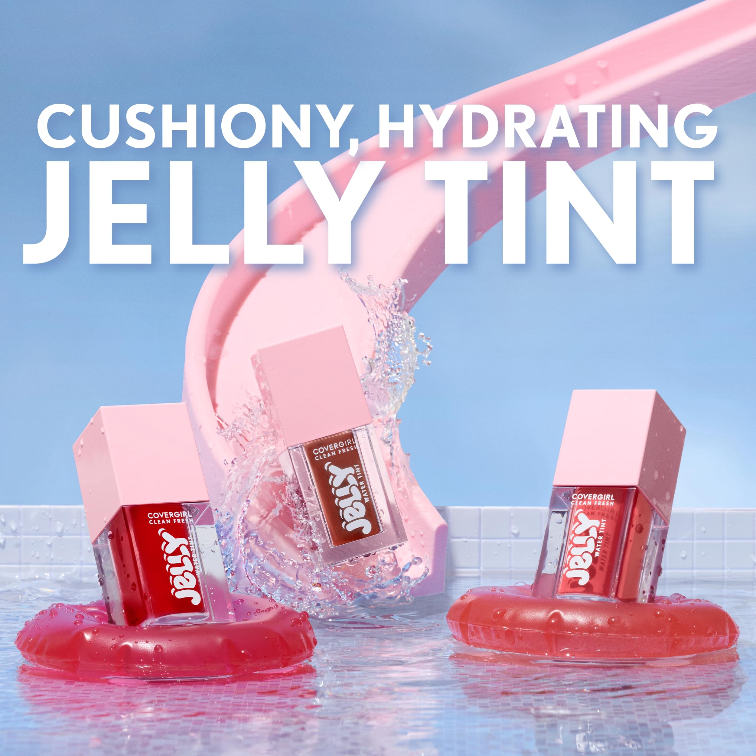 COVERGIRL Clean Fresh Jelly Water Tint, Lip & Cheek Tint, Transfer-Proof, Hydrating - 50 Mulberry Melts (Mahogany)