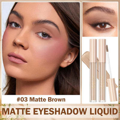 AIUEO 2PCS Liquid Eyeshadow Matte Eyeshadow Stick Smooth Cream Eyeshadow Waterproof Long Lasting Liquid Eyeshadow Makeup-Matte Brown