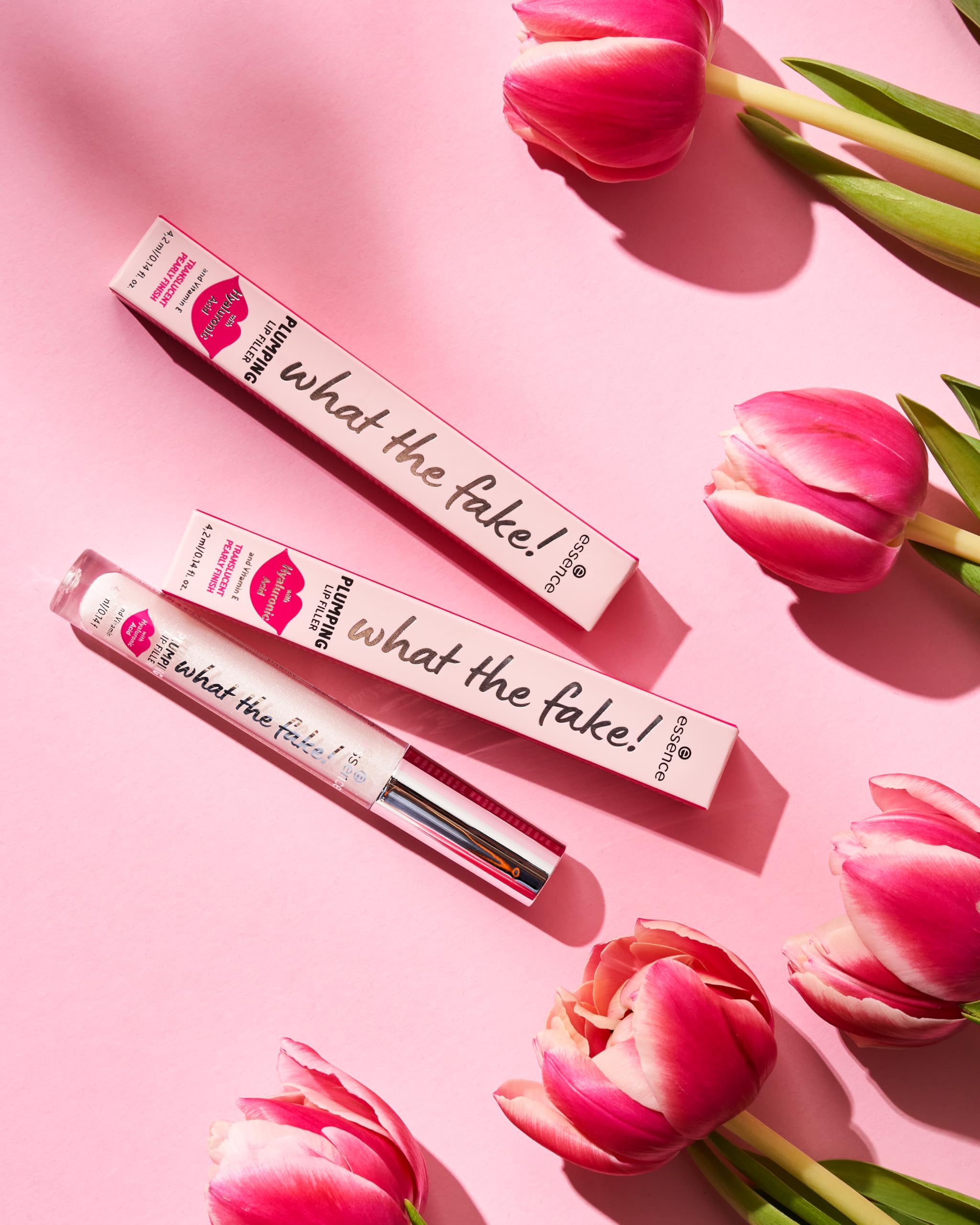 essence | What the Fake! Plumping Lip Filler | Lip Gloss for Full, Voluminous Lips | Translucent Pearly Finish | Vegan & Cruelty Free, Gluten Free, Paraben Free