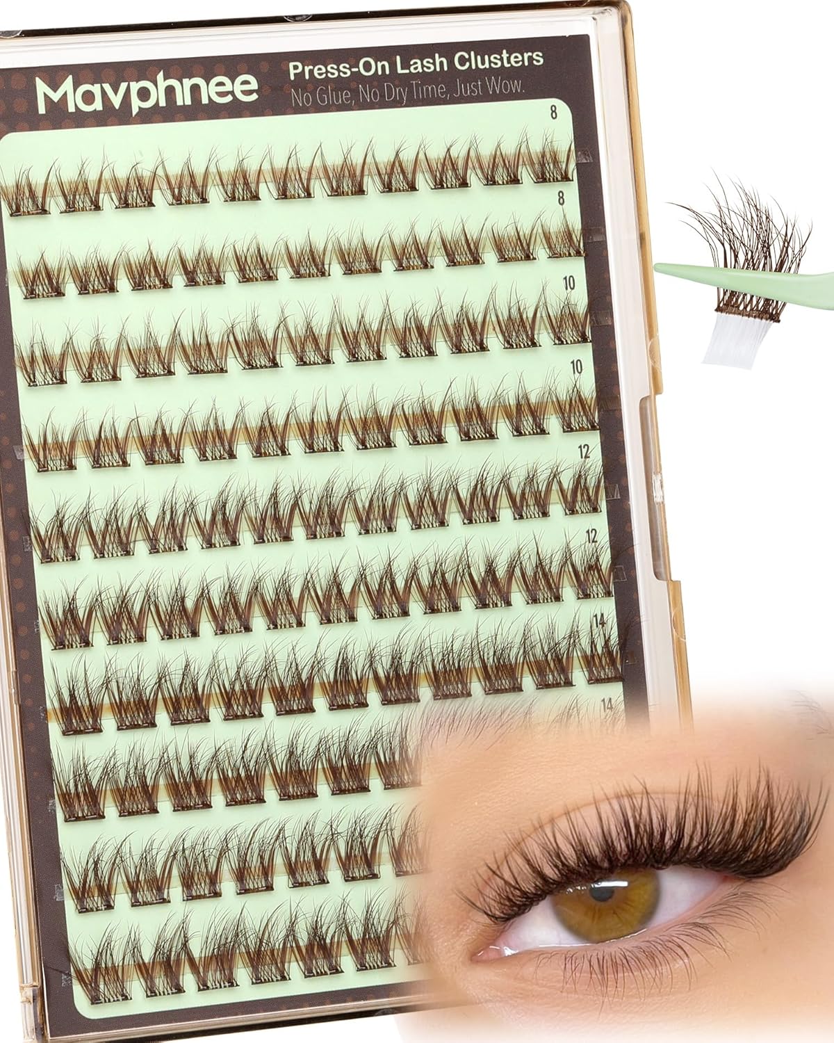 Pre-Glued Lash Clusters Self Adhesive Lashes Cat Eye Fluffy Eyelash Clusters Pre-Mapped Fairy Individual Lashes CC-Curly Wispy Cluster Eyelash Extensions Anime Spiky Cluster Lashes Press on Lashes
