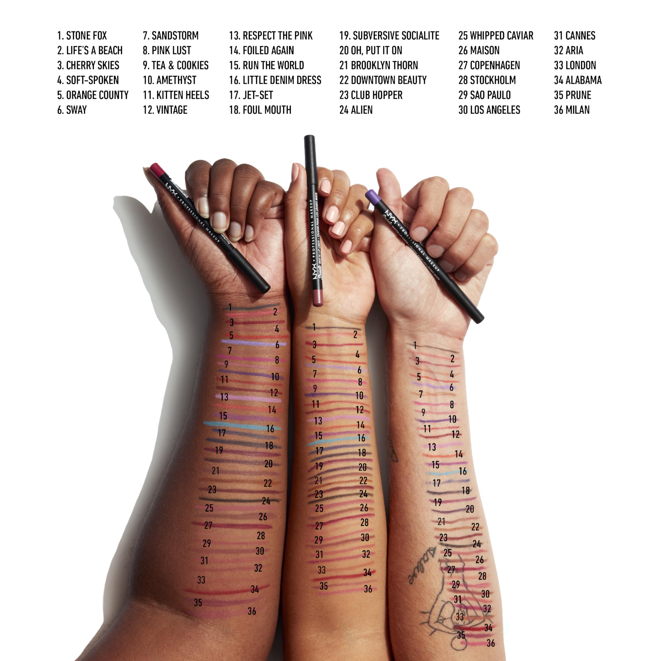 NYX PROFESSIONAL MAKEUP Suede Matte Lip Liner, Velvety-Smooth, Long-Lasting Formula For A Defined Lip Makeup Look - Los Angeles (Brown)