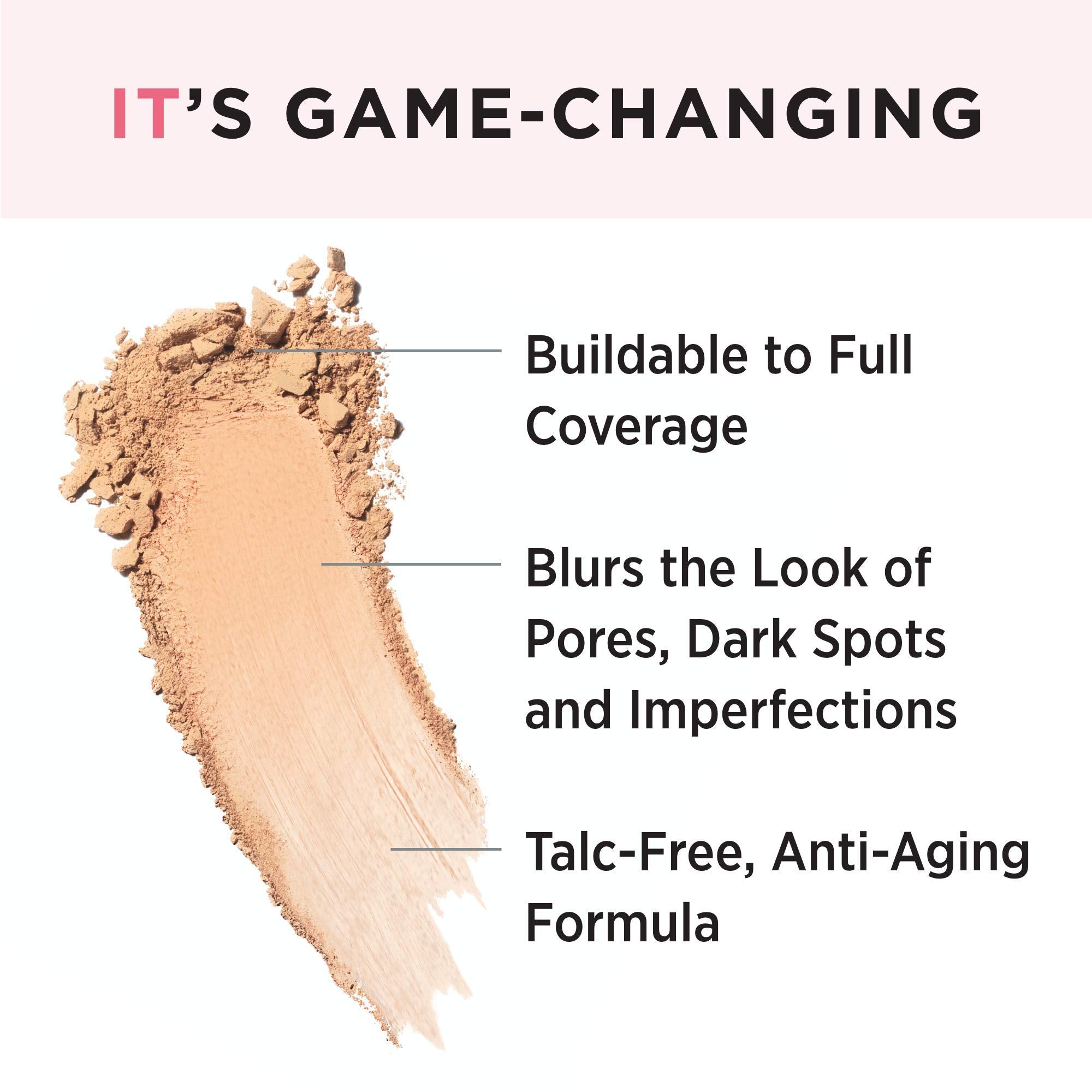 IT Cosmetics CC+ Airbrush Perfecting Powder Foundation (Medium) - Sheer to Full Coverage Pressed Powder, Blurring Pores & Dark Spots, Anti-Aging Face Makeup, Collagen & Niacinamide - 0.33 oz