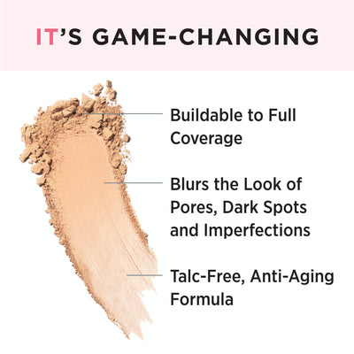 IT Cosmetics CC+ Airbrush Perfecting Powder Foundation (Medium) - Sheer to Full Coverage Pressed Powder, Blurring Pores & Dark Spots, Anti-Aging Face Makeup, Collagen & Niacinamide - 0.33 oz