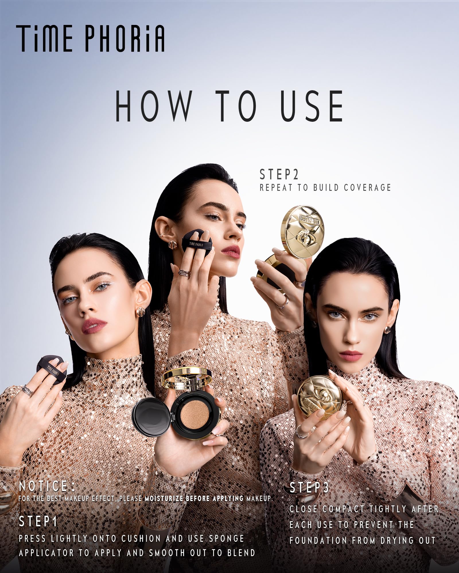 TIMEPHORIA Timeless Utopia Glow Cushion Foundation 02 Birch - Radiant Glow Finish, Medium to High Coverage, Hydrating Peptide Complex, Lightweight Air Cushion, Long-Lasting Smooth Blurring Base Makeup