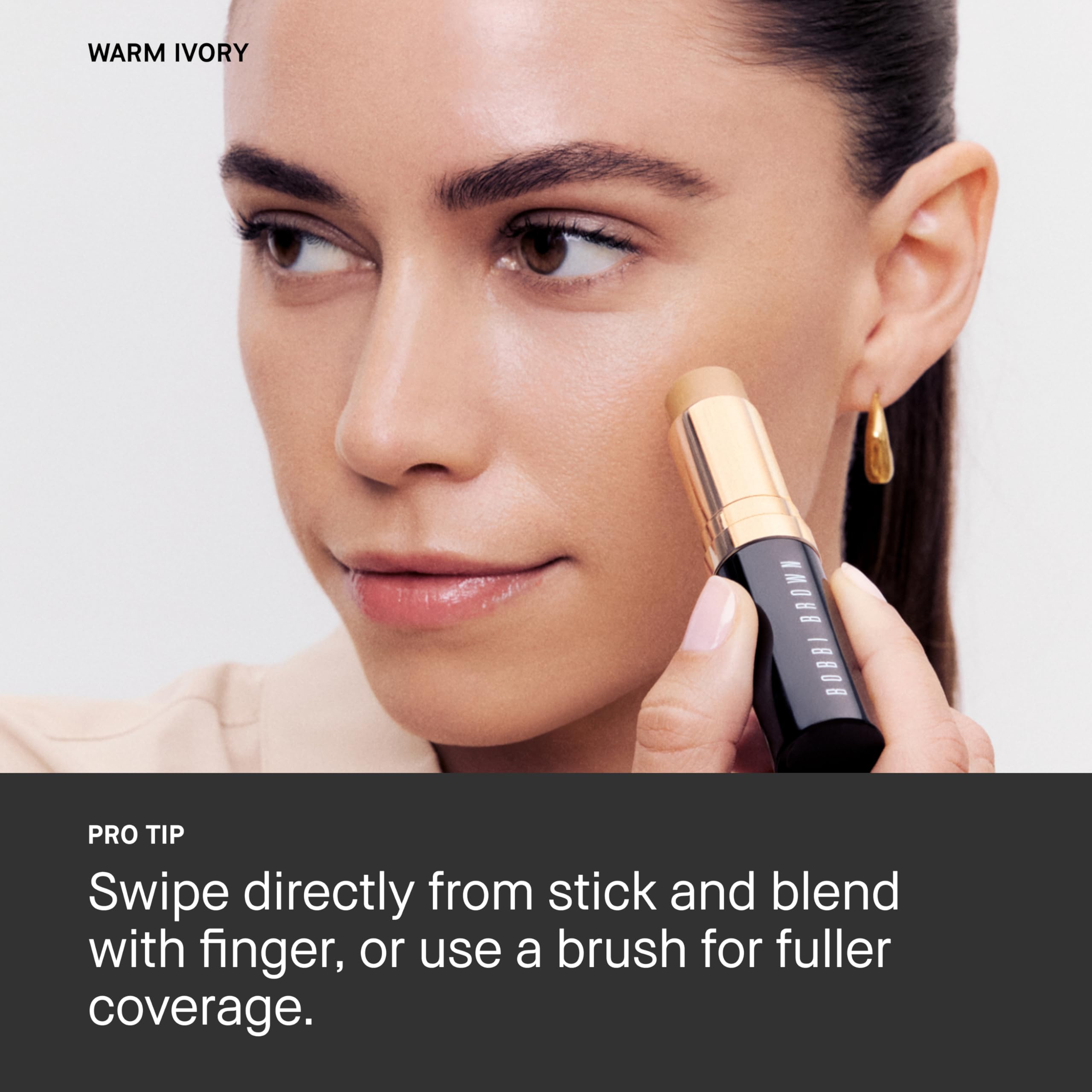 Bobbi Brown Skin Foundation Stick | Portable & Creamy with Medium-to-Full Coverage for Even-Toned Skin, 0.31 Ounce, Walnut W-098