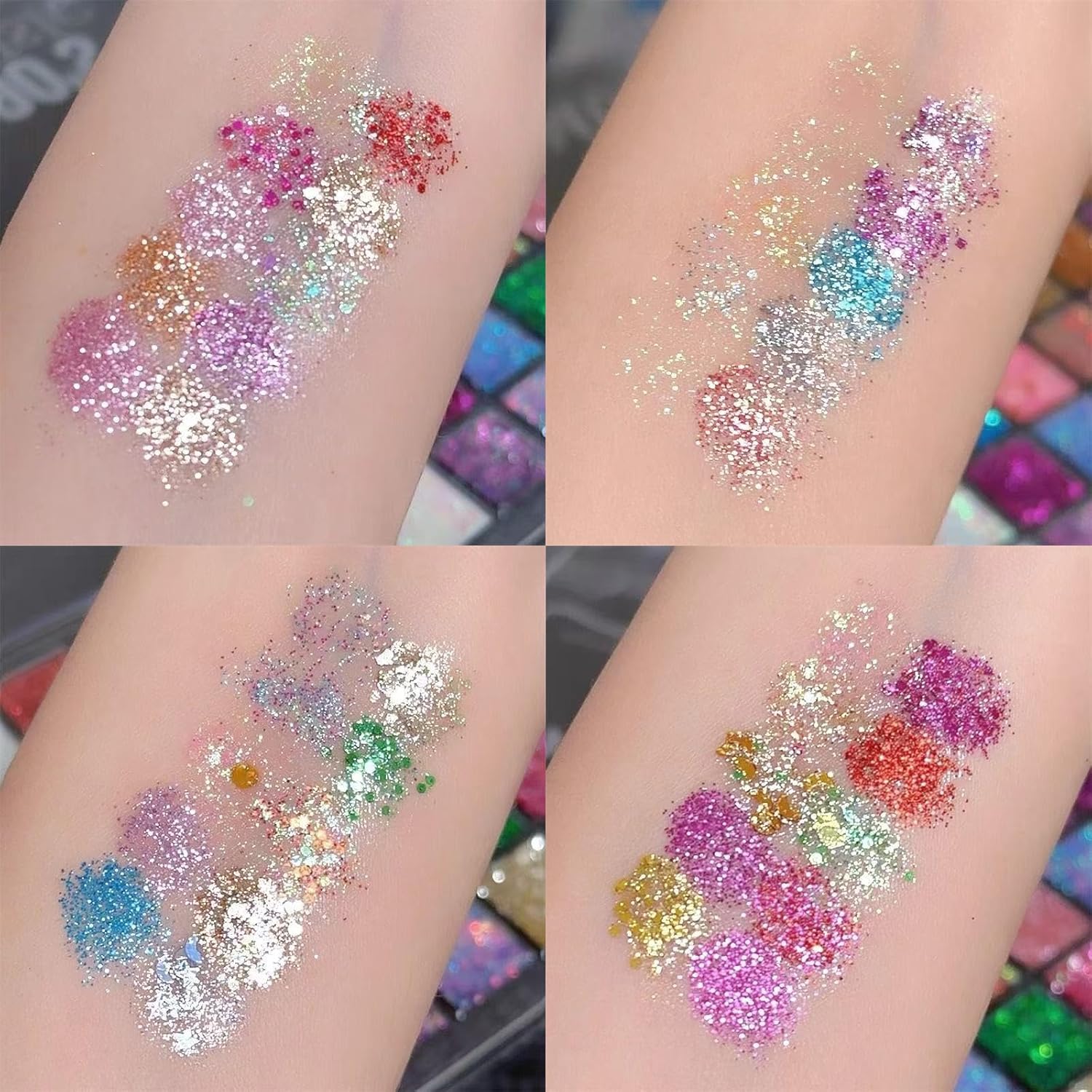 K'APEINE Glitter Eyeshadow Palette-Ultra Shimmer Makeup Palette Eye Shadow Chunky & Fine Pressed 40 Colors Highly Pigmented Eye Shades Long Lasting Waterproof for Face Body