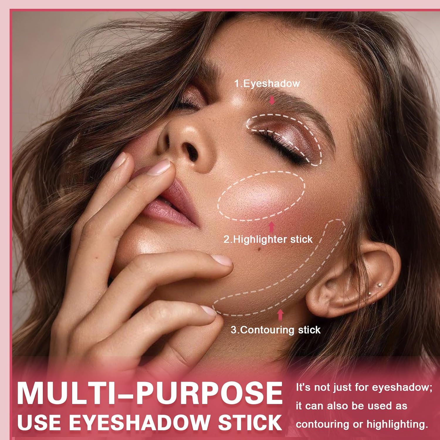 8 Colors Cream Eyeshadow Stick Set, Eye Shadow Brightener Stick Shimmer and Matte Finishes, Long-Lasting, Waterproof, Crease-Proof, Crayon Eye Shadow Pencil Highlighter Makeup