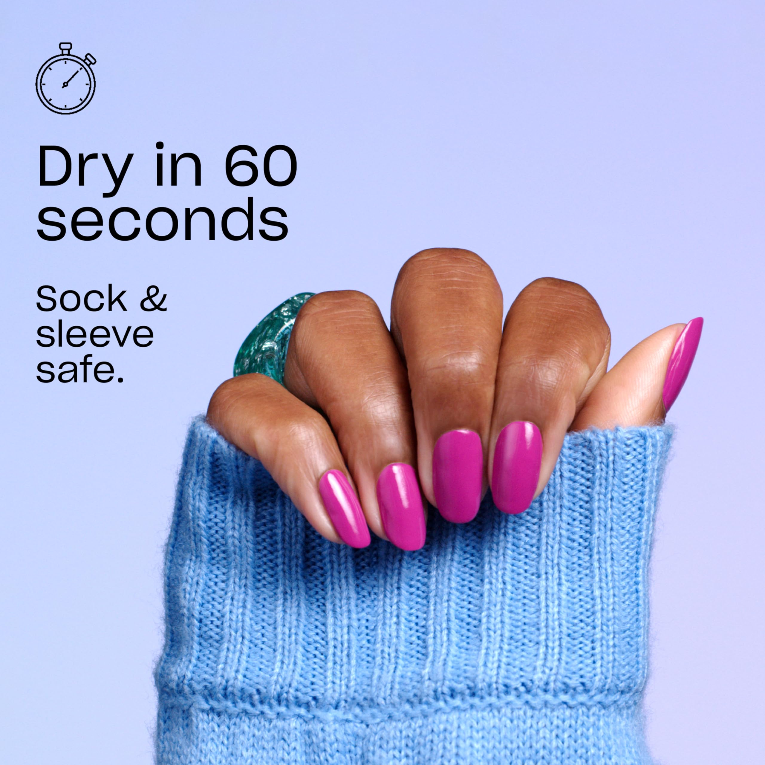 OPI RapiDry Flash n' Flirty | Opaque Soft Pink Pearl Quick Dry Nail Polish | Vegan, Smudge Proof, Fast Drying