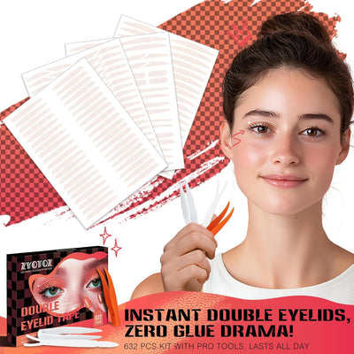Eyelid Tape-632Pcs, Instant Invisible Eyelid Lifter Strips Ultra-Thin Breathable long-lasting Double Eyelid Tape for Hooded, Droopy, Uneven, Mono-eyelids-New upgrade.eyelid lifter strips