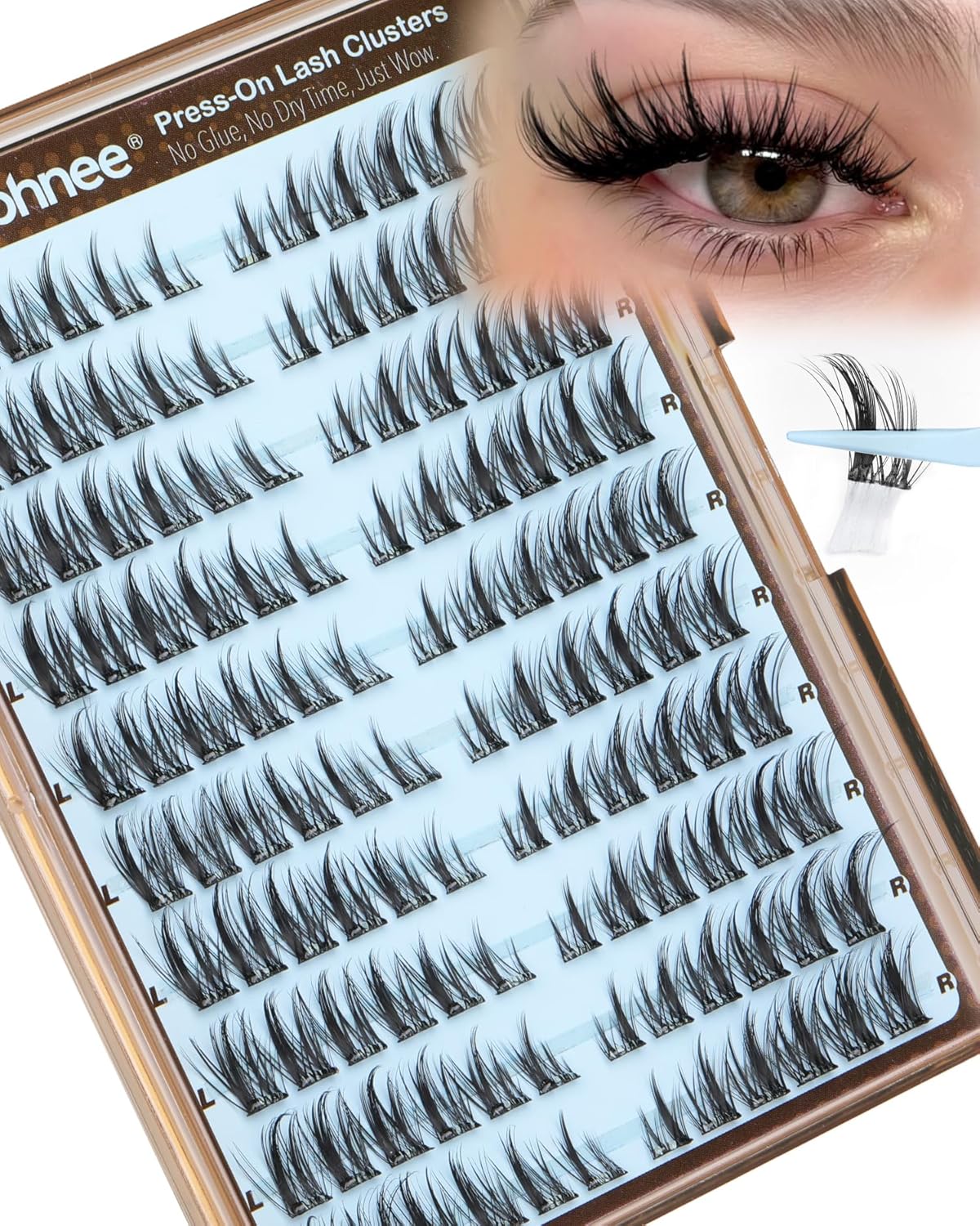 Pre-Glued Lash Clusters Self Adhesive Lashes Cat Eye Fluffy Eyelash Clusters Pre-Mapped Fairy Individual Lashes CC-Curly Wispy Cluster Eyelash Extensions Anime Spiky Cluster Lashes Press on Lashes