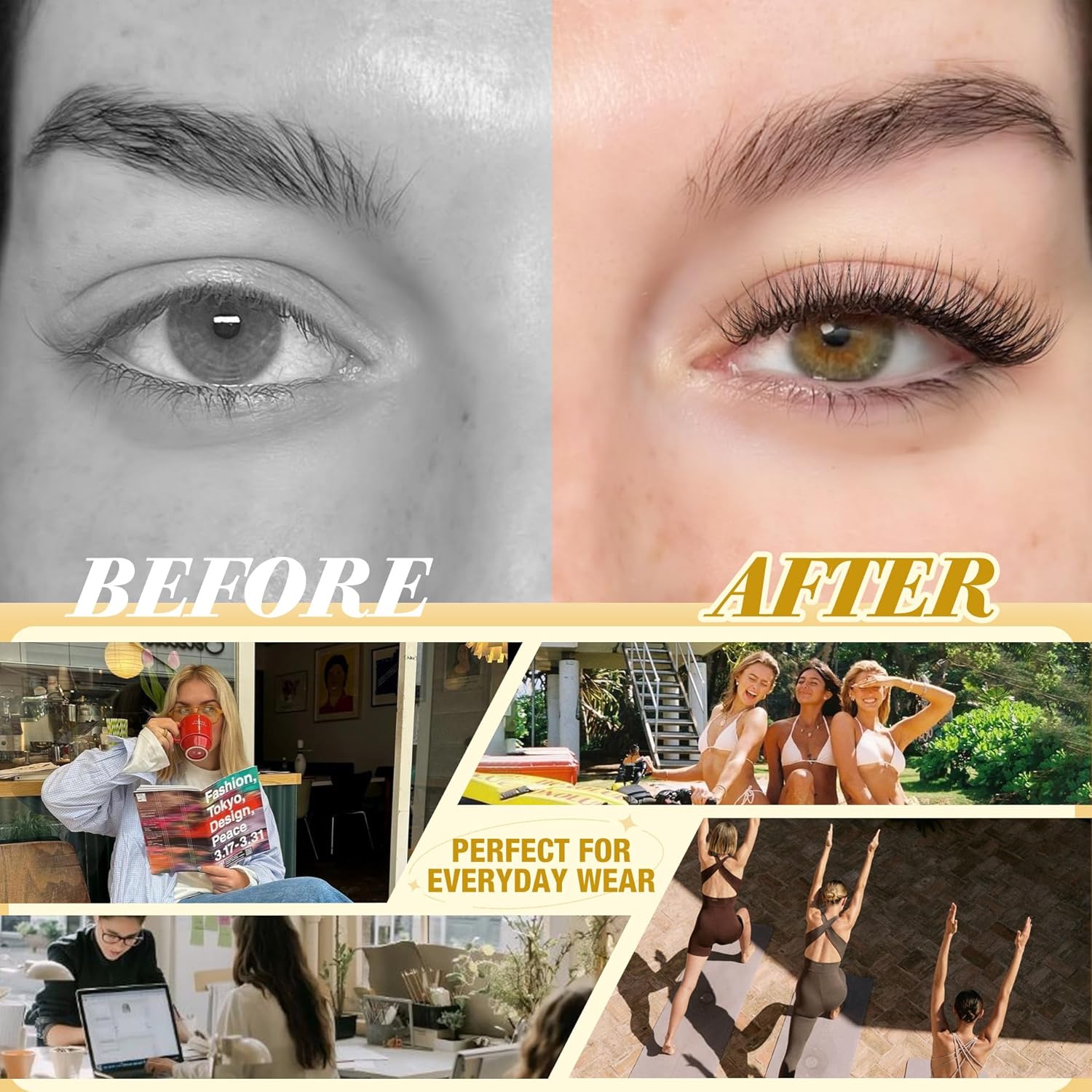 Short Lash Clusters Natural Cluster Eyelash Extensions 8-10-12MM Clear Band Cluster Lashes Extensions Wispy Individual Lashes CC-Curly Eyelash Clusters Pestañas Postizas Naturales 144Pcs DIY Lashes