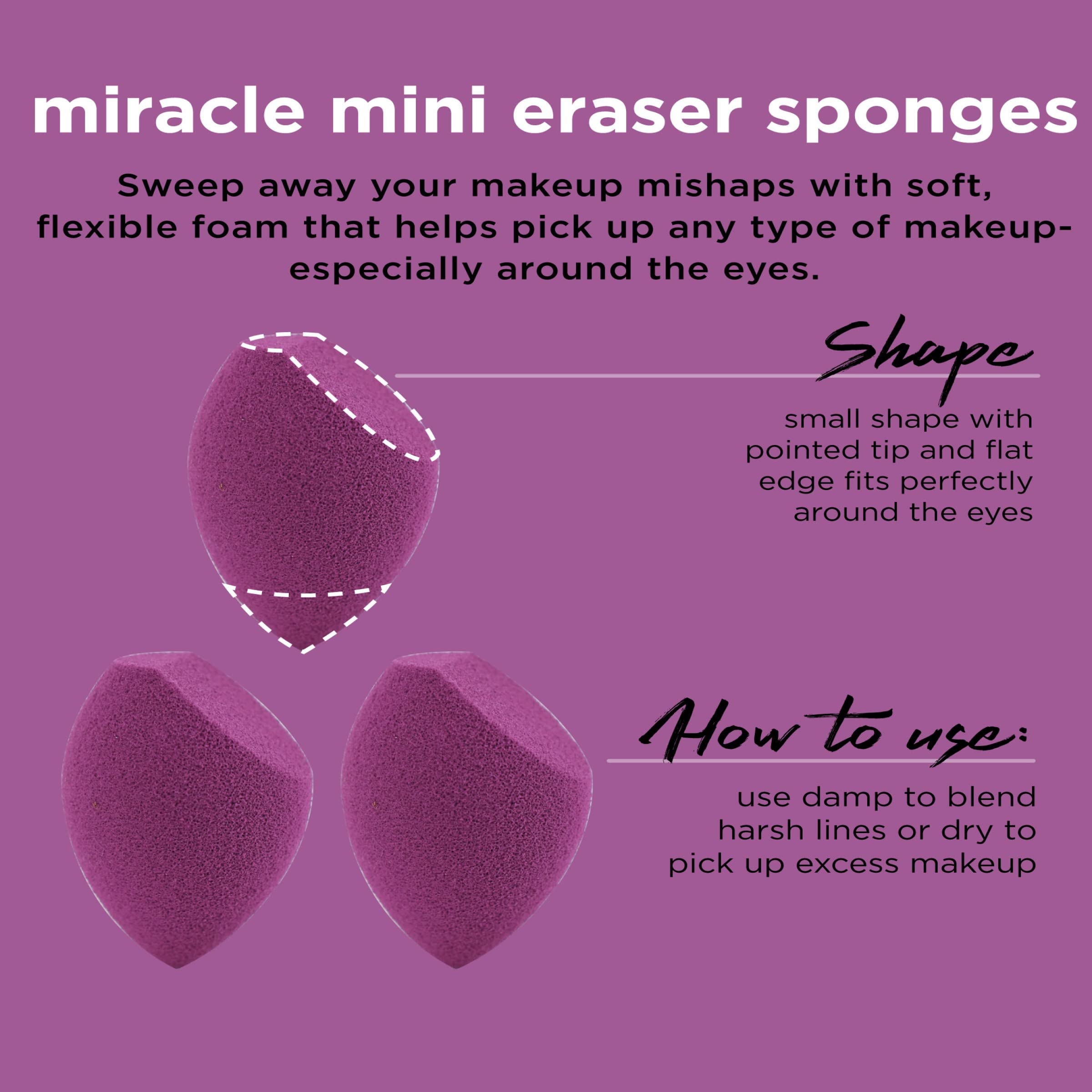Real Techniques Miracle Complexion Assorted Beauty Sponges Makeup Blender, For Blending & Sculpting, Full Coverage, Professional Makeup Tool, Cruelty Free, Vegan, Latex Free, 6 Piece Sponge Set
