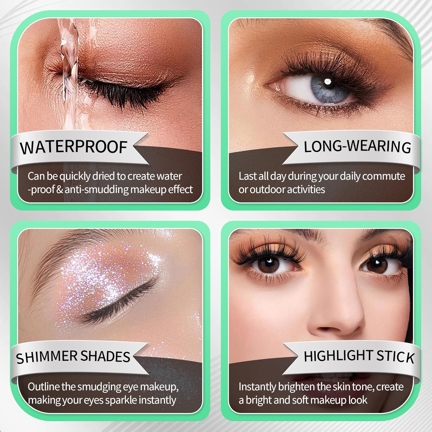 AWCCXMYM 8PCS Eye Shadow Sticks Smooth Matte Cream Eyeshadow Stick Set Long-Lasting & Waterproof Shimmer Eyeshadow Pencil for Daily & Party Christmas Eye Makeup