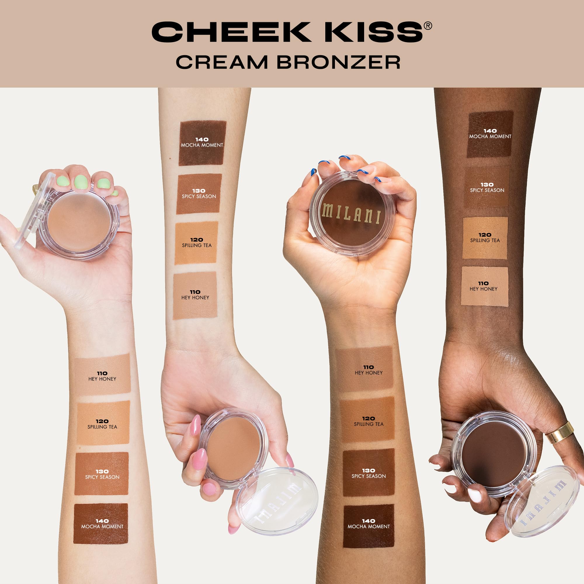 Milani Cheek Kiss Cream Bronzer, 110 - Hey Honey, Vegan & Cruelty-Free, Made in Korea, Lightweight Glow, Soft Matte Finish