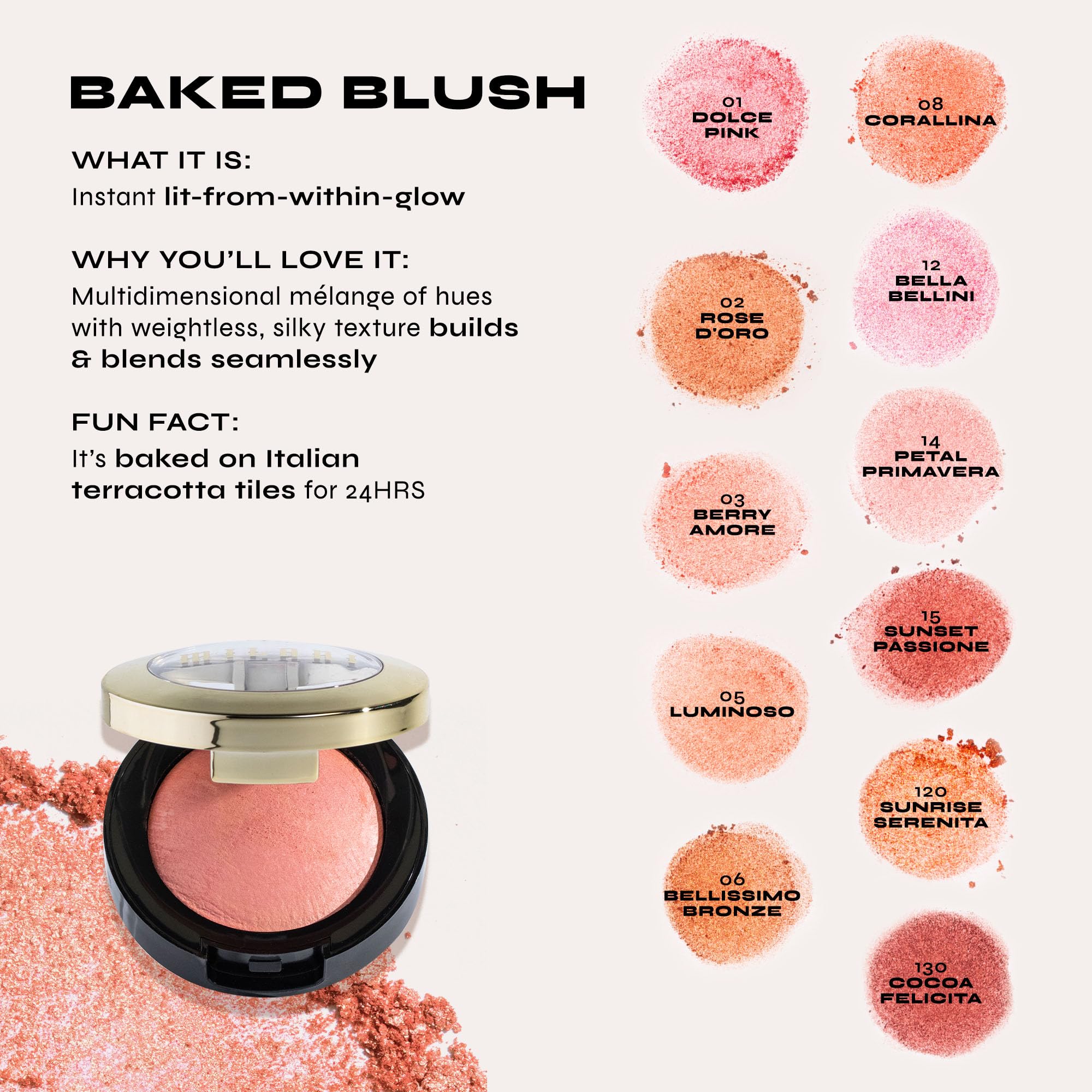 Milani Rose Blush, Powder Blush for Cheeks, Cruelty Free Makeup - Shape, Contour & Highlight Face for a Natural Matte Finish -Wild Rose