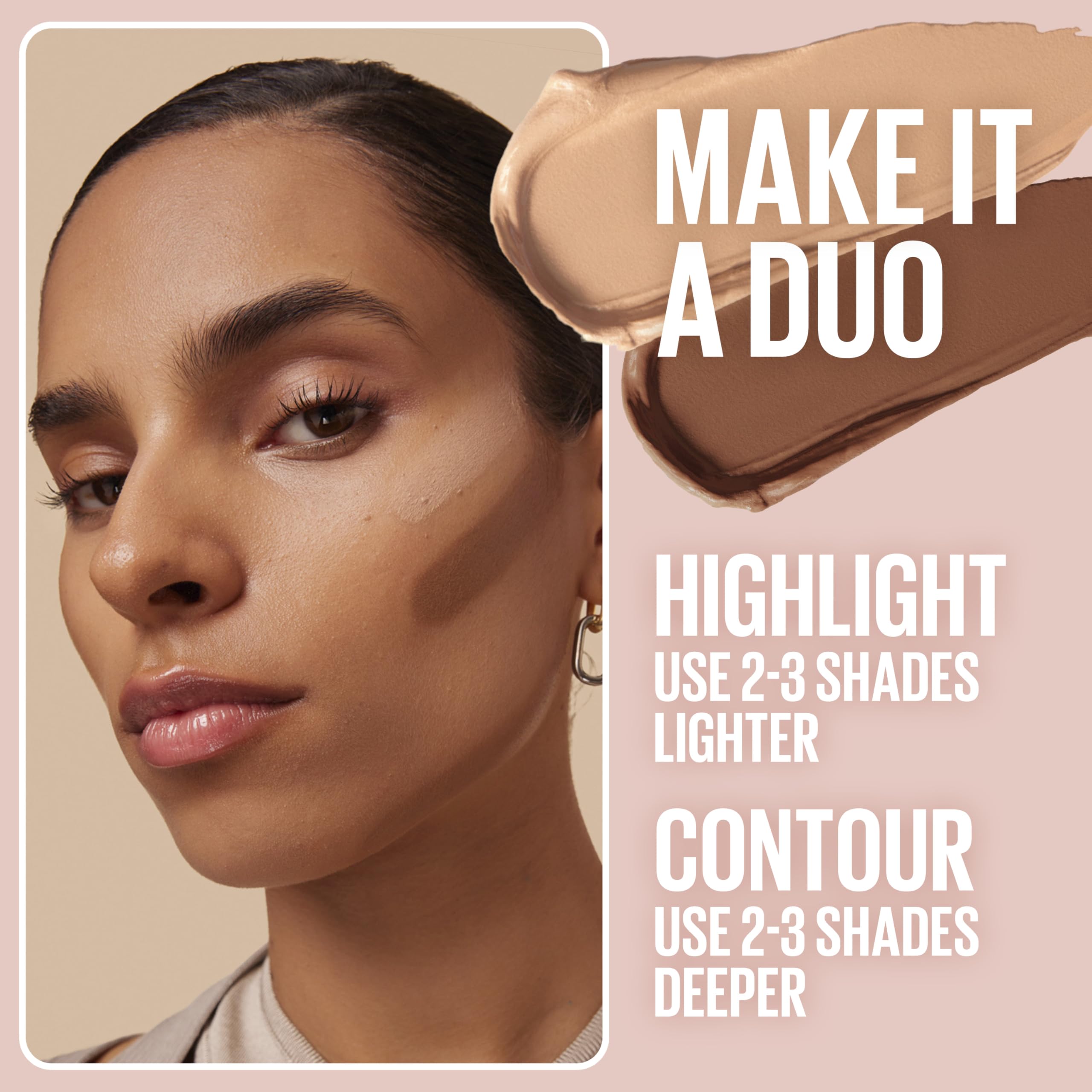 Maybelline Lifter Stix Multi-Use Face Stick - Contour, Bronzer, Concealer and Foundation Stick, All-In-One Creamy Face Makeup with Cranberry Seed Oil, 15, 1 Count