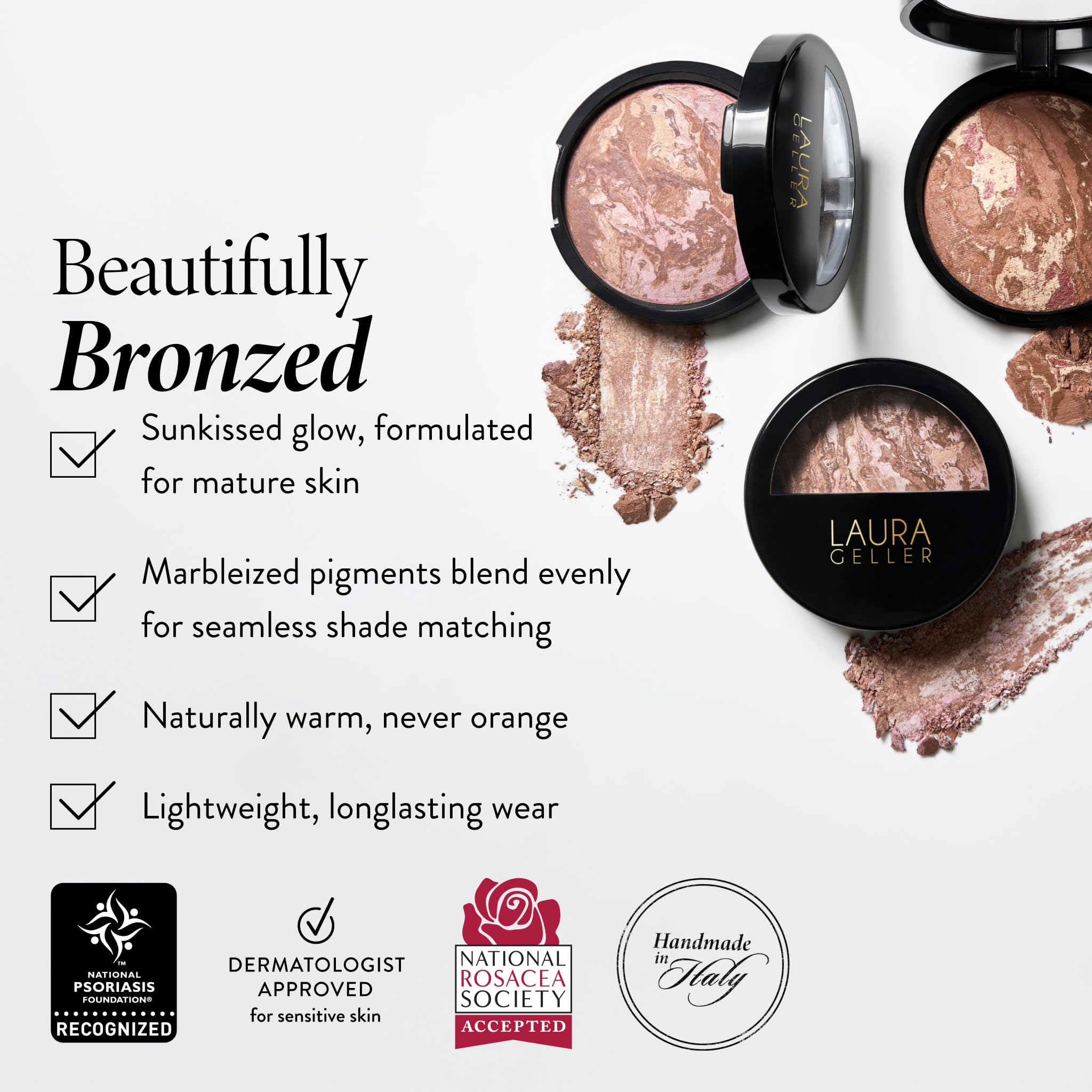LAURA GELLER NEW YORK Baked Bronze-N-Brighten Bronzer Powder - Fair - Natural Bronze Glow
