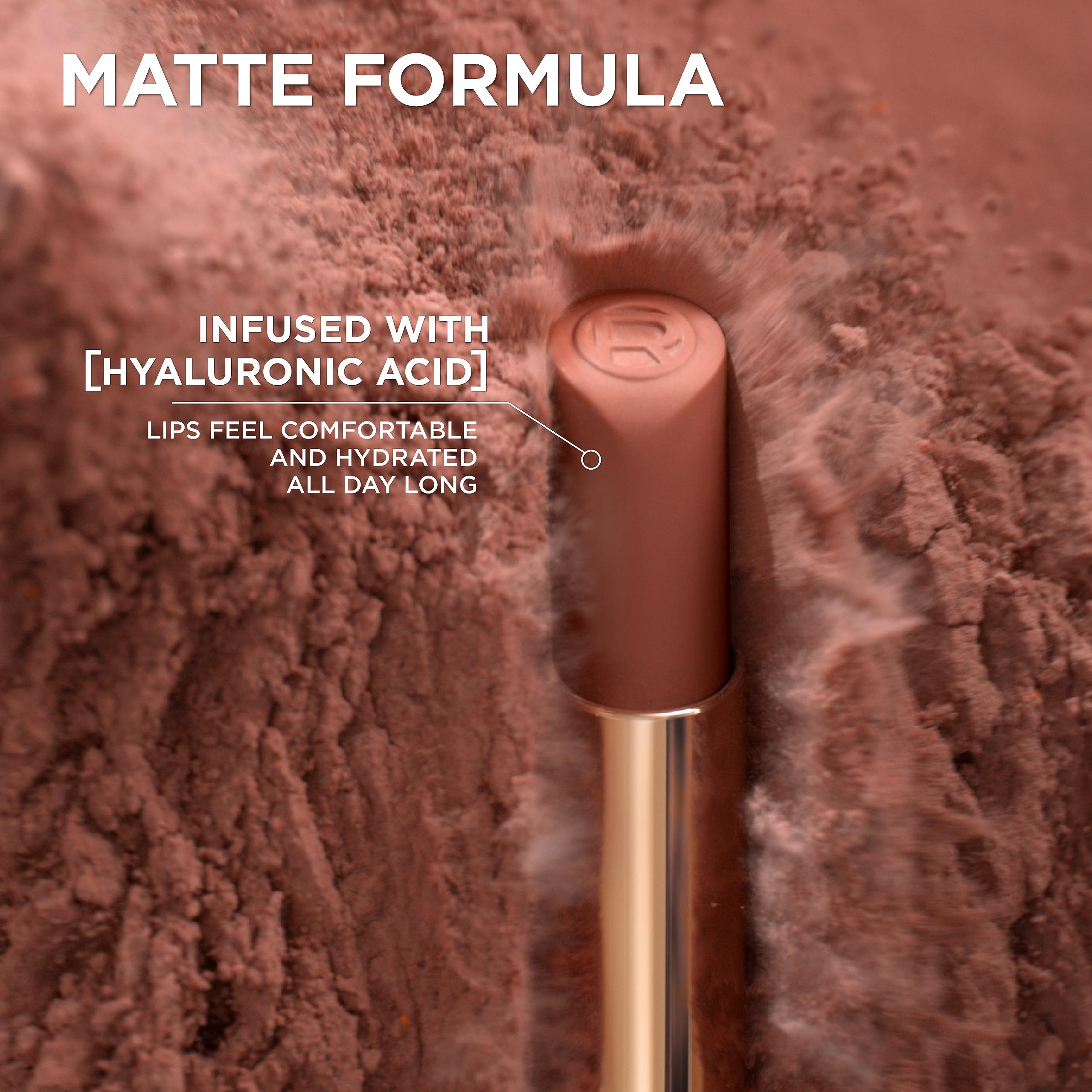 L'Oreal Paris Colour Riche Intense Volume Matte Lipstick, Lip Makeup Infused with Hyaluronic Acid for up to 16HR Wear, Worth It, 0.06 Oz