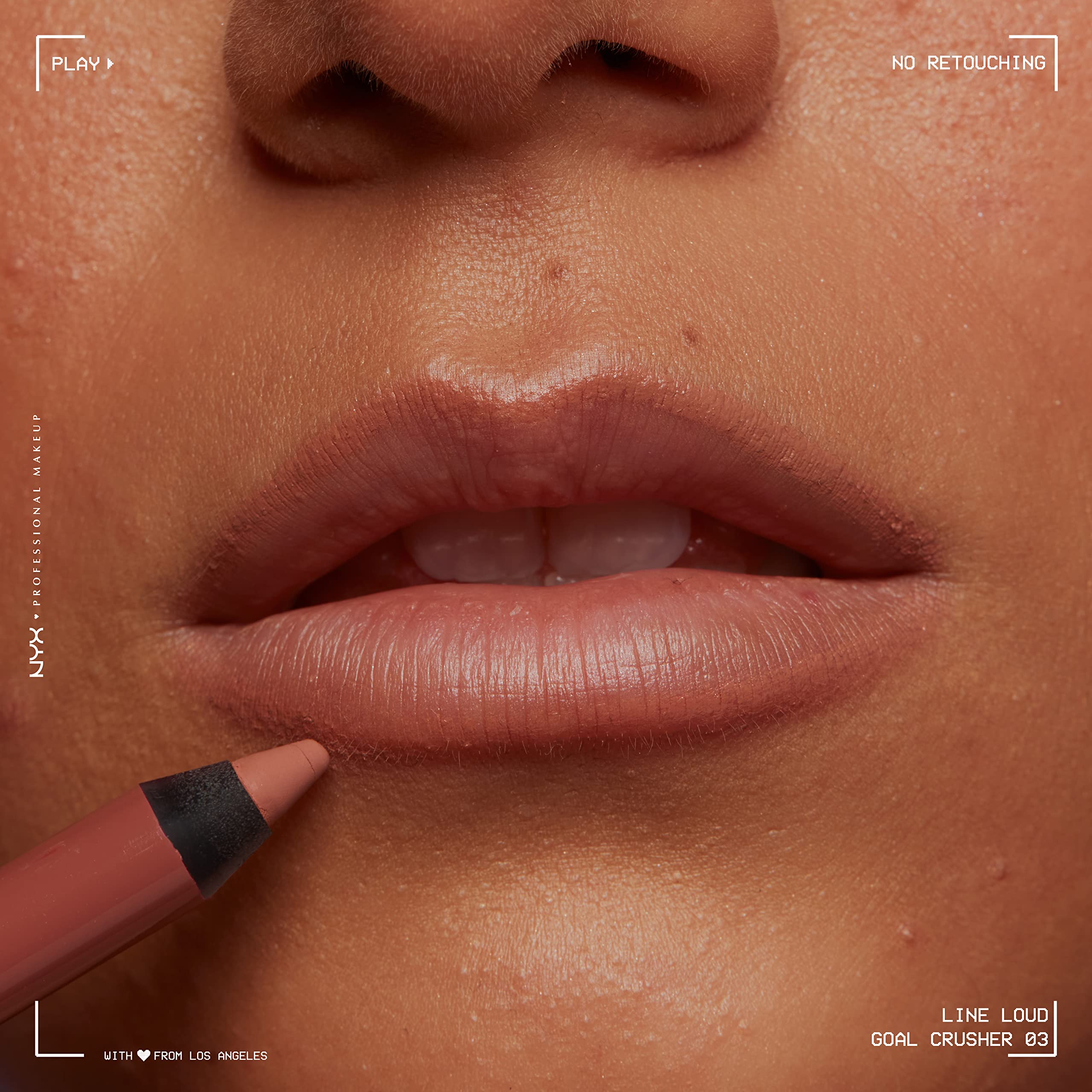 NYX PROFESSIONAL MAKEUP Line Loud Lip Liner, Longwear and Pigmented Lip Pencil with Jojoba Oil & Vitamin E - Goal Crusher (Midtone Beige)