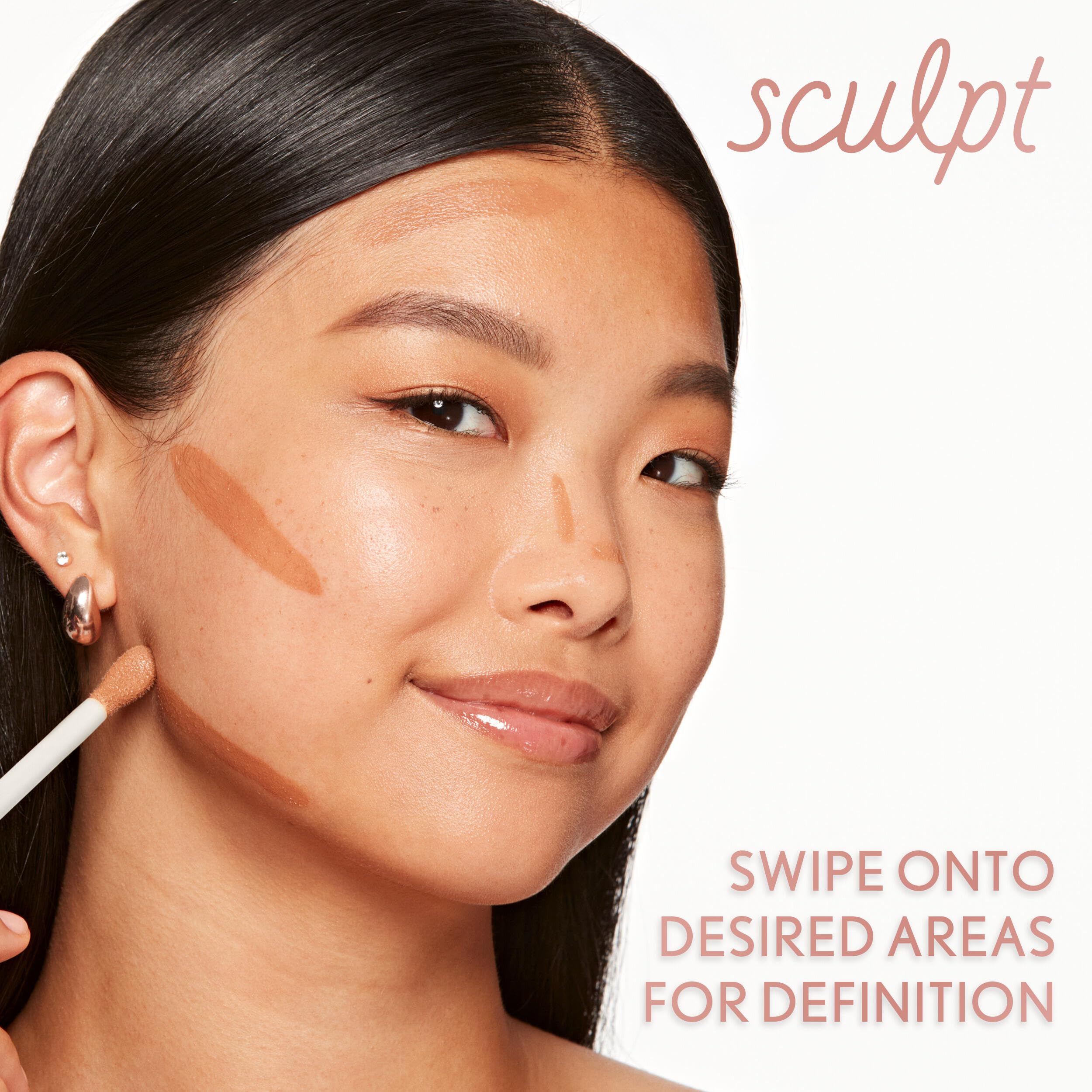 COVERGIRL TruBlend Sun & Sculpt Bronzing Glow Serum, Buildable, Radiant Glow, Wand and Pump Applicator - 30 Light Medium
