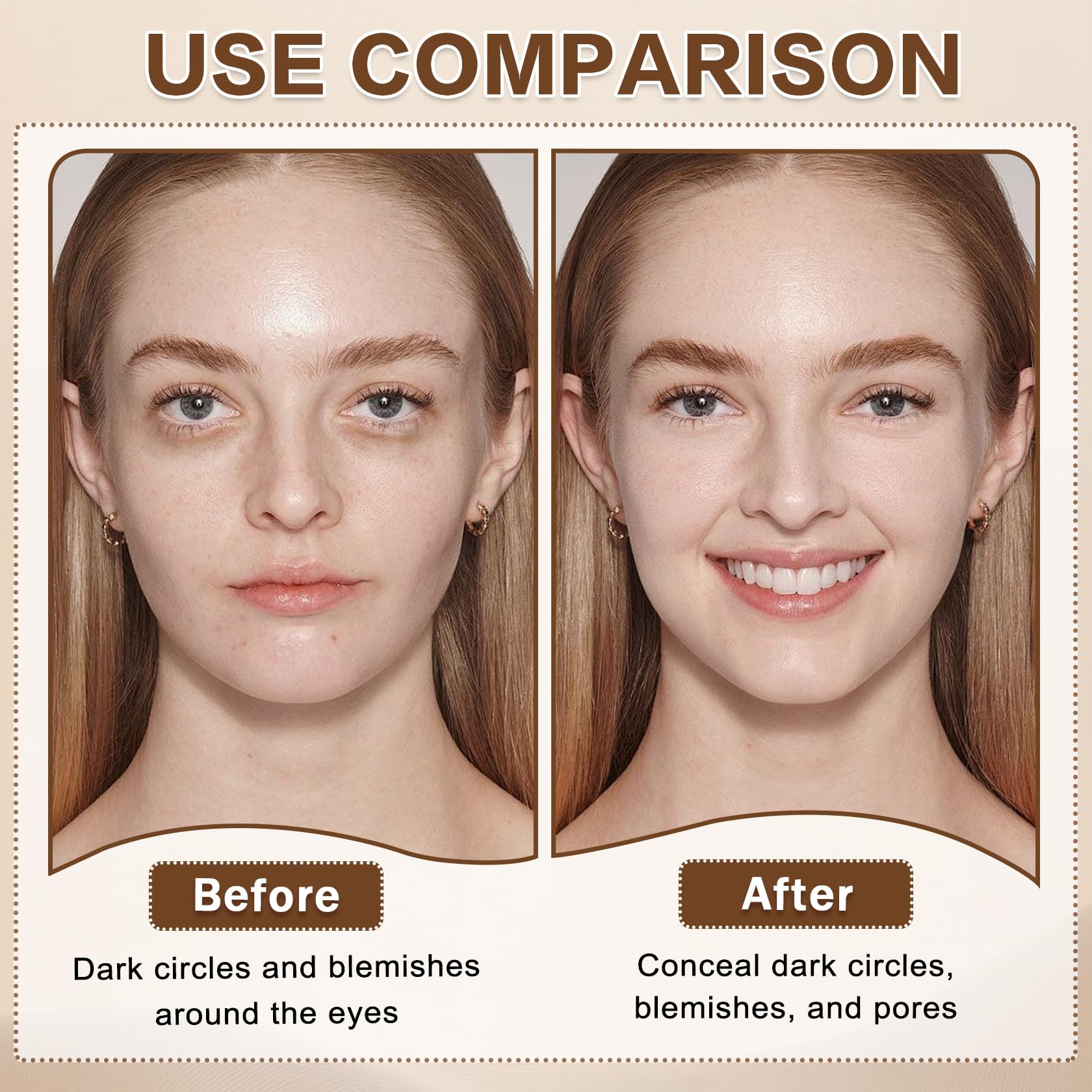 QIUFSSE Under Eye Concealer Stick,Full Coverage Concealer for Older Women,Teenagers,Middle-aged,Dual formula (liquid tip & balm stick),Long-lasting Wear,Tattoo Cover Up Makeup（01 Natural）