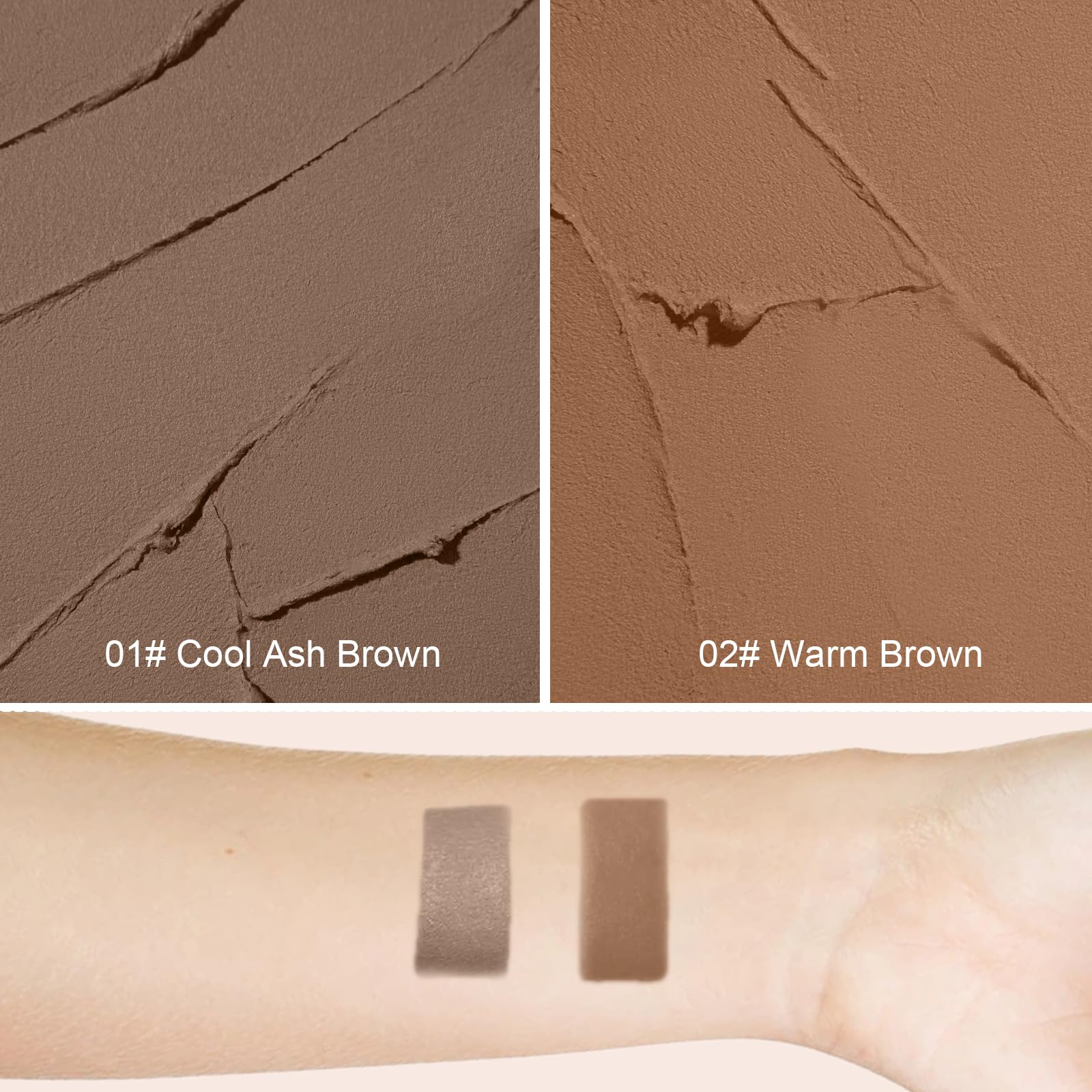 Cool Toned Cream Contour Stick for Fair Light Pale Skin, Grey Nose Contour Makeup Built-in Sponge, Smooth Long Lasting Bronzer, Blendable Lightweight Contouring Stick #01 Cool Ash Brown