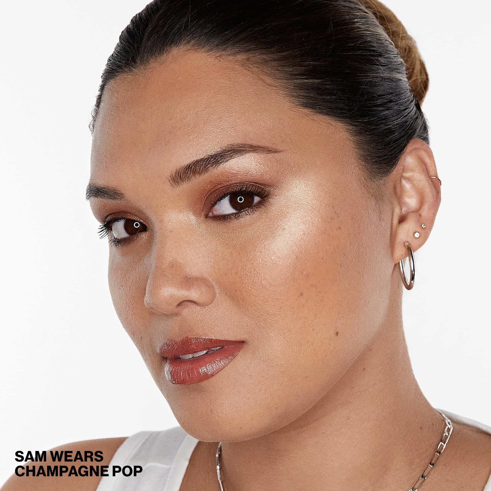 Smashbox X BECCA Shimmering Skin Perfector Pressed Highlighter | Creamy Formula that Melts into Skin for a Natural, Radiant, Glow-Boosting Highlight, 0.09 Ounce, Champagne Pop Mini