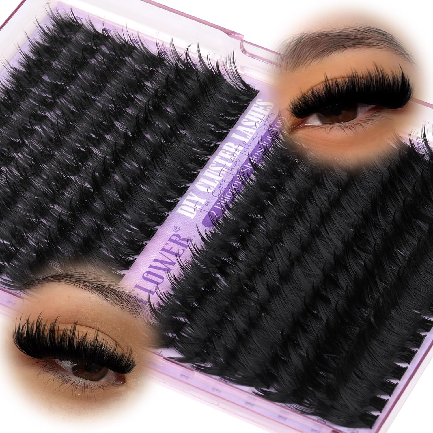 Brown Lash Clusters Wispy Eyelash Clusters Natural Cluster Eyelash Extensions C Curly Lashes Clusters Dark Brown Individual Lashes by Lanflower